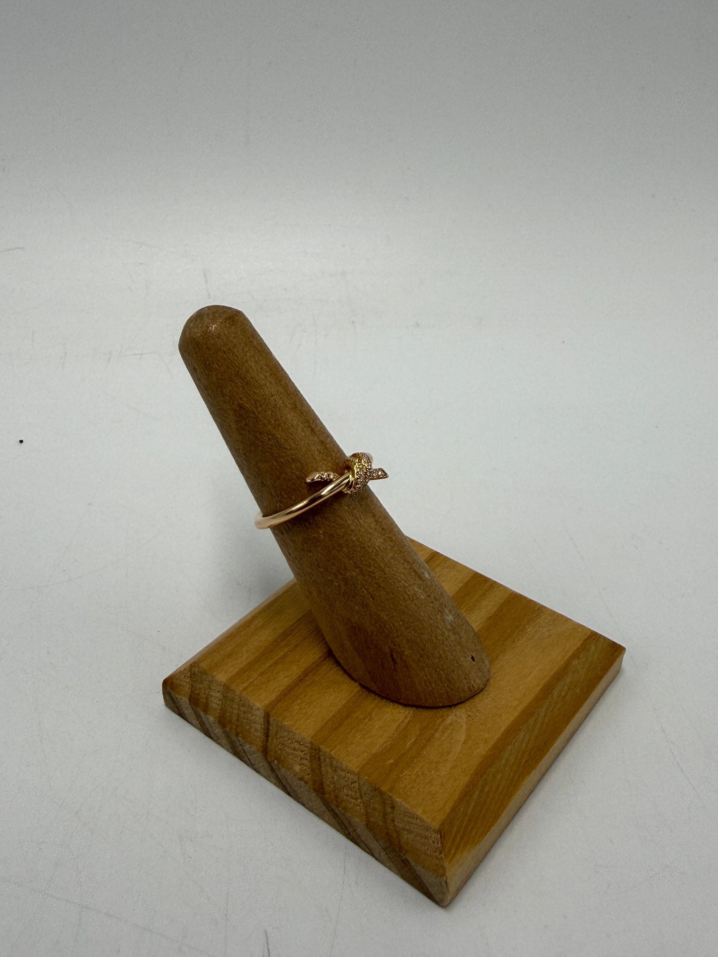 Tiffany & Company 18K Rose Gold Diamond Knot Luxury Ring, Size: 5.5