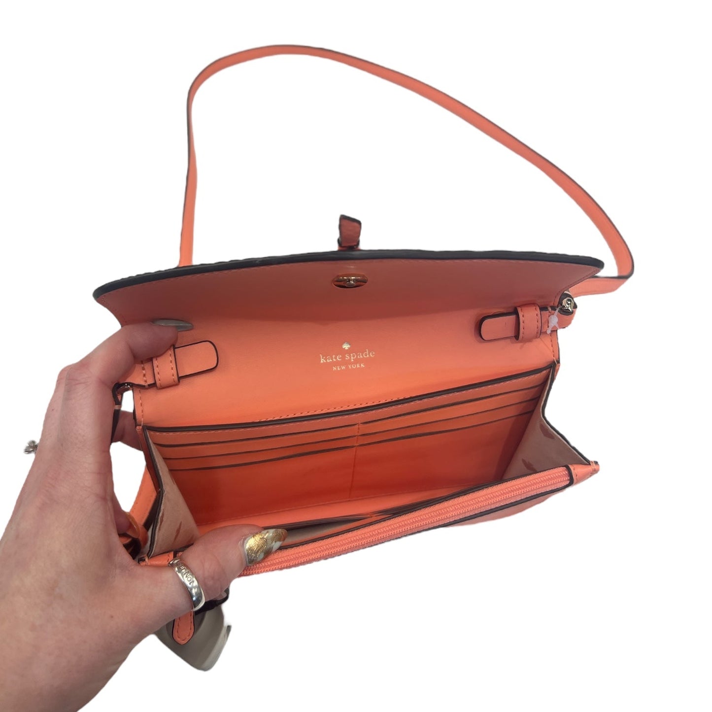 Crossbody Designer By Kate Spade In Peach, Size:Medium