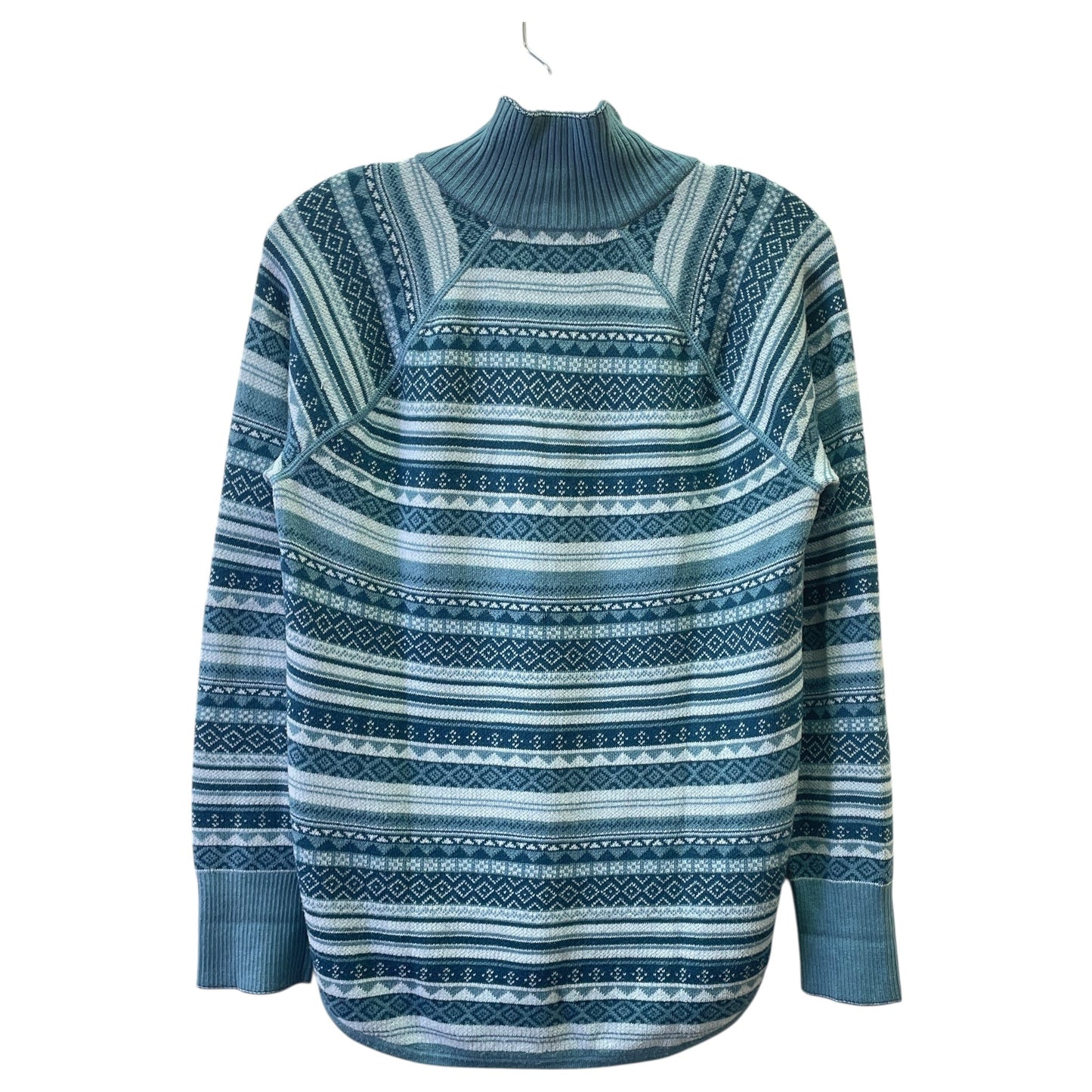 SWEATSHIRT COLLAR by EDDIE BAUER In BLUE & WHITE, Size: S