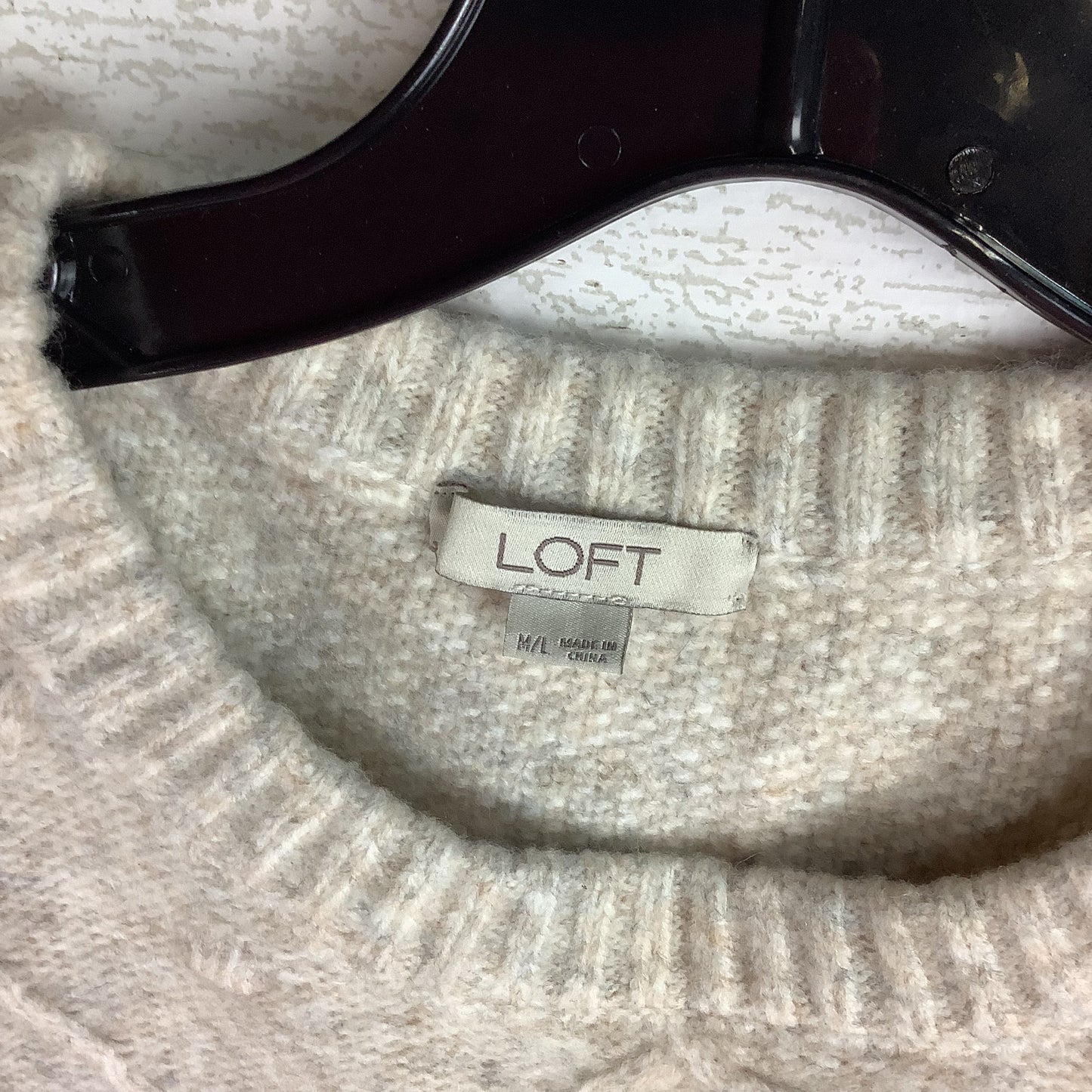 Vest Sweater By Loft In Cream, Size: M/L