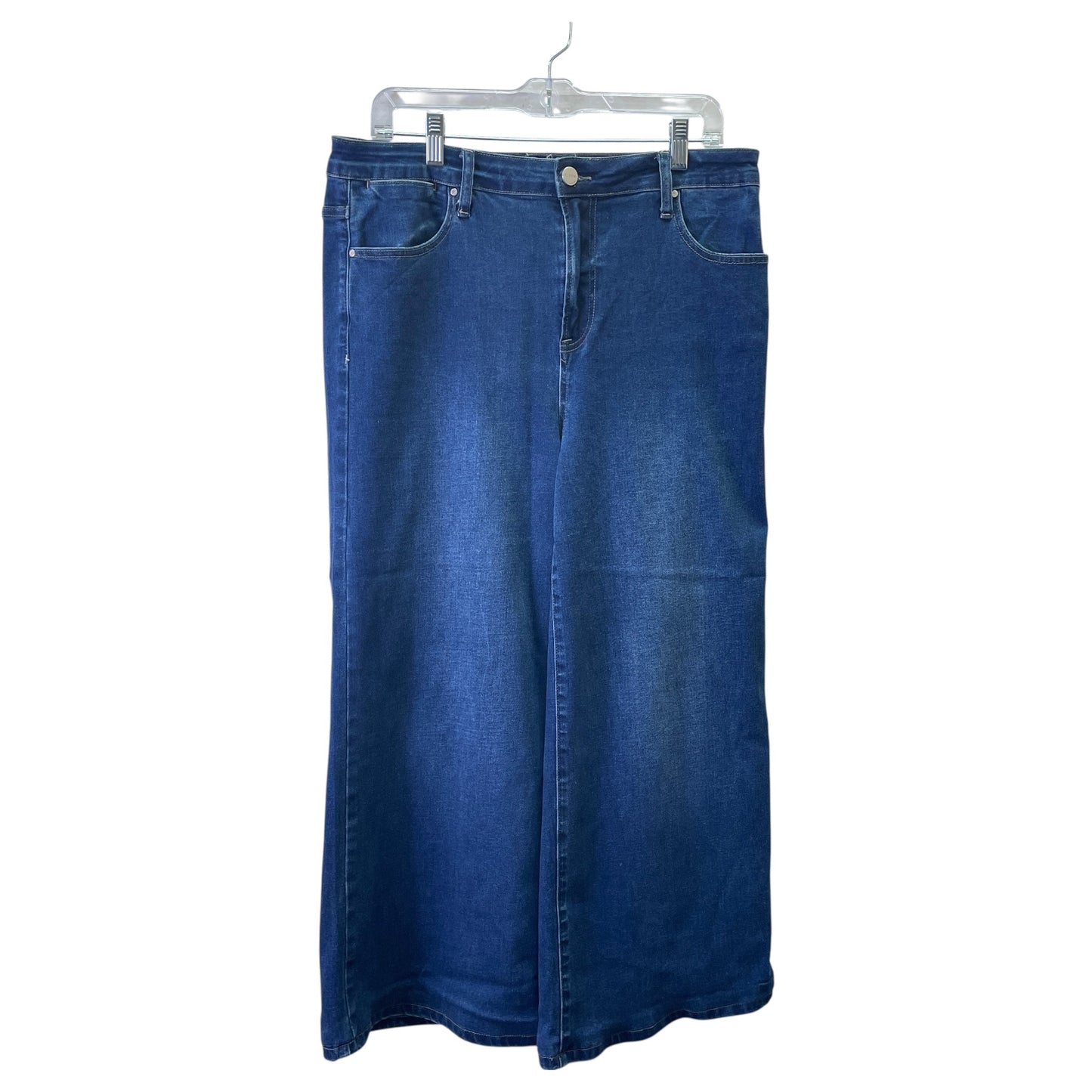 Jeans Wide Leg By Risen In Blue Denim, Size:14