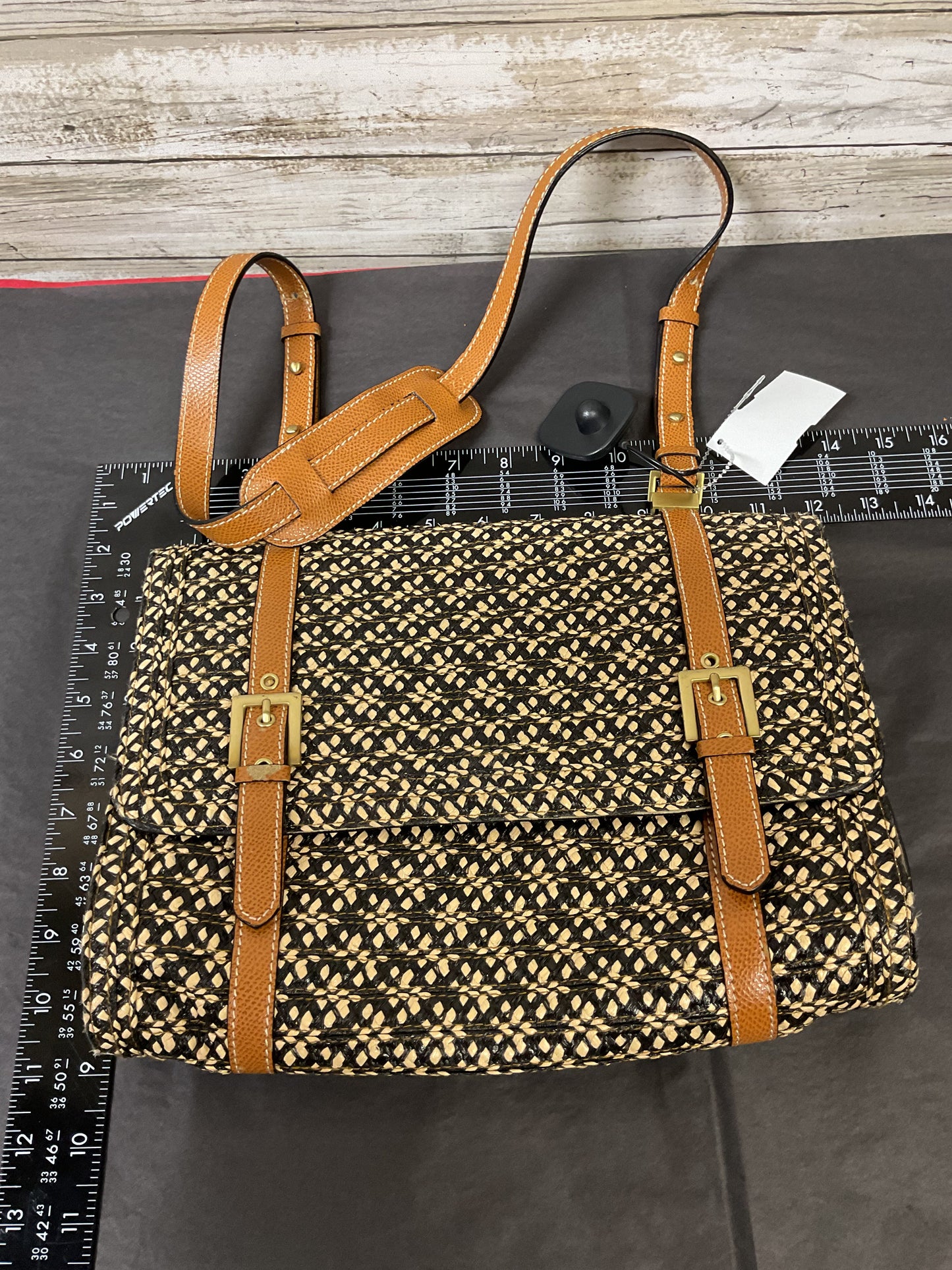 Handbag By Eric Javitz In Black & Brown, Size:Medium