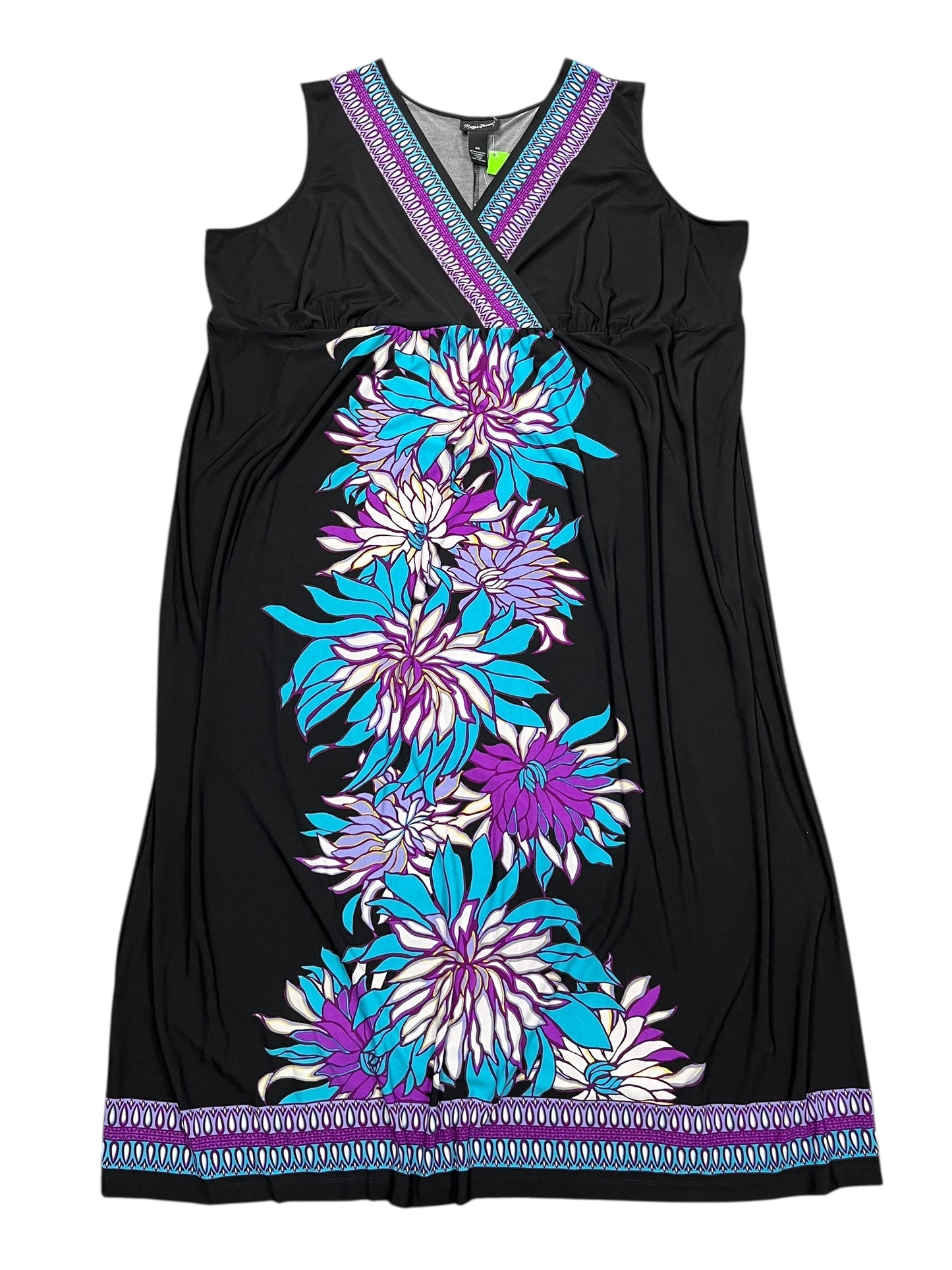 Dress Casual Midi By Maggie Barnes In Black & Blue, Size:3
