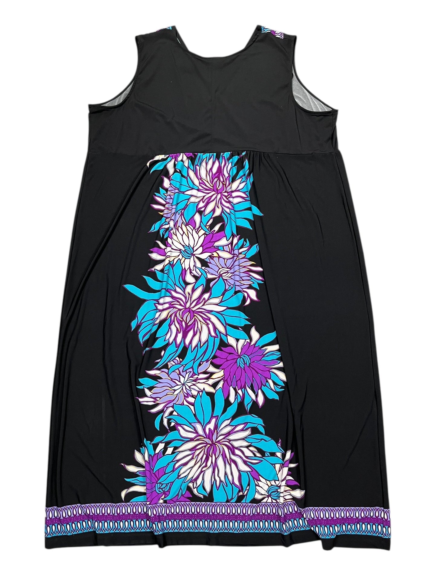Dress Casual Midi By Maggie Barnes In Black & Blue, Size:3