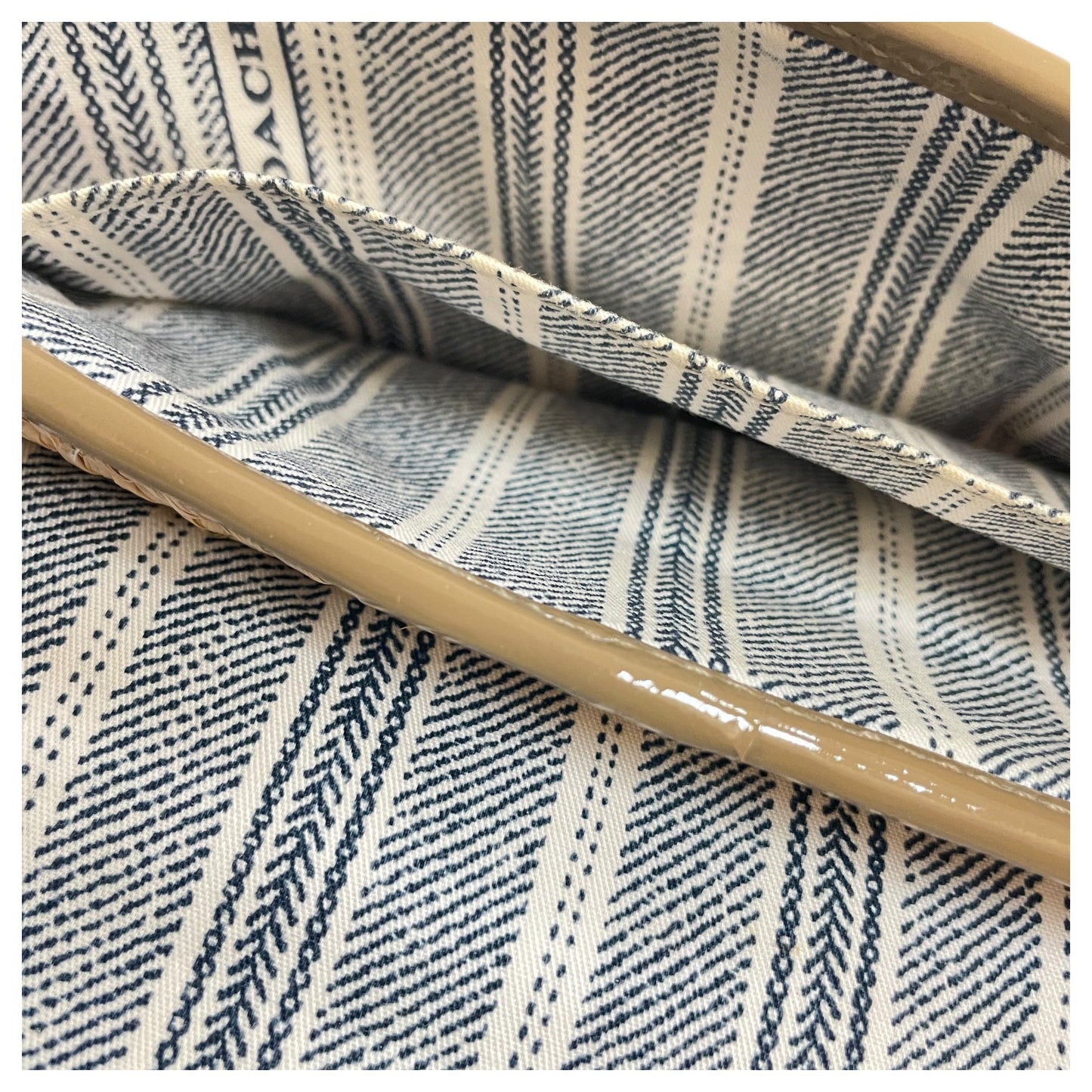 Wristlet Designer By Coach In Tan & White, Size:Medium