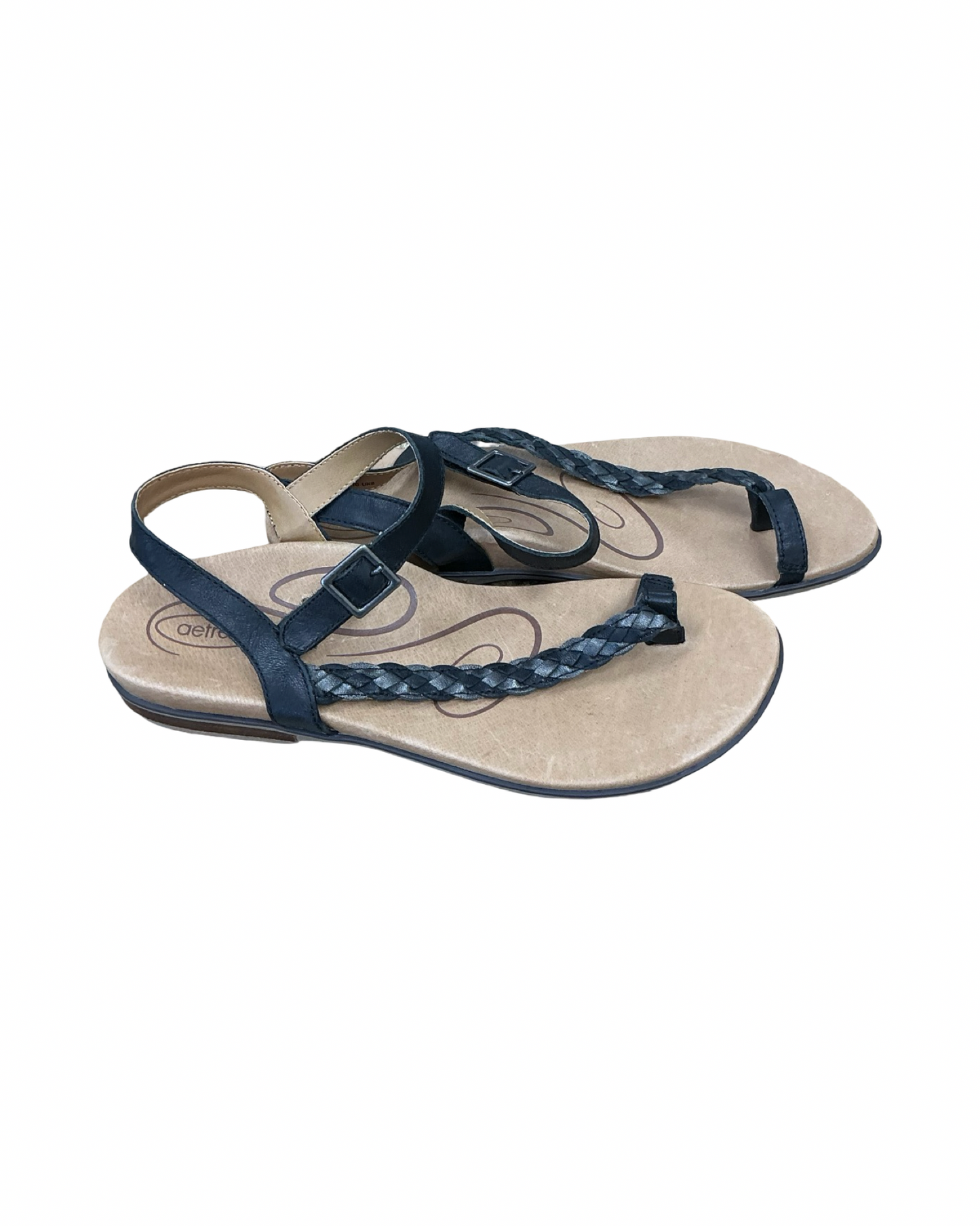 Sandals Flats By Aetrex In Black, Size:10