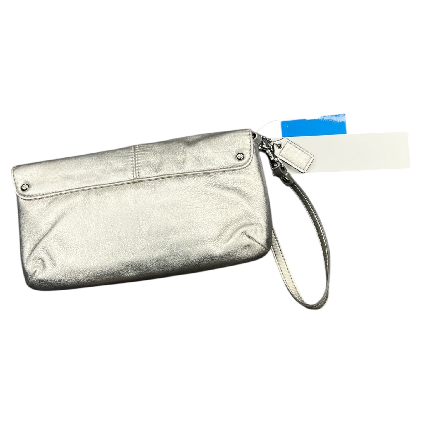Wristlet Designer By Coach In Silver, Size:Large
