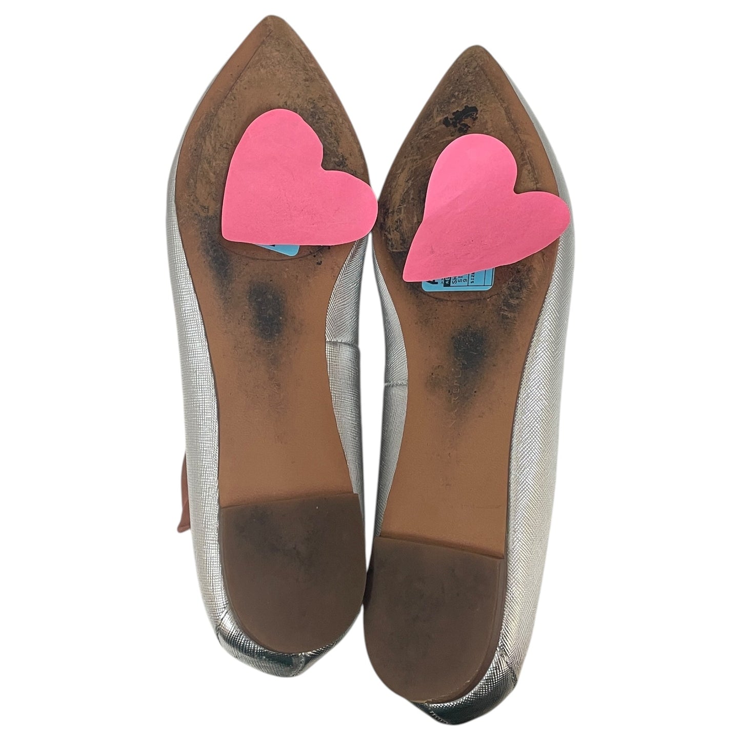 Shoes Flats By Banana Republic In Silver, Size:9.5