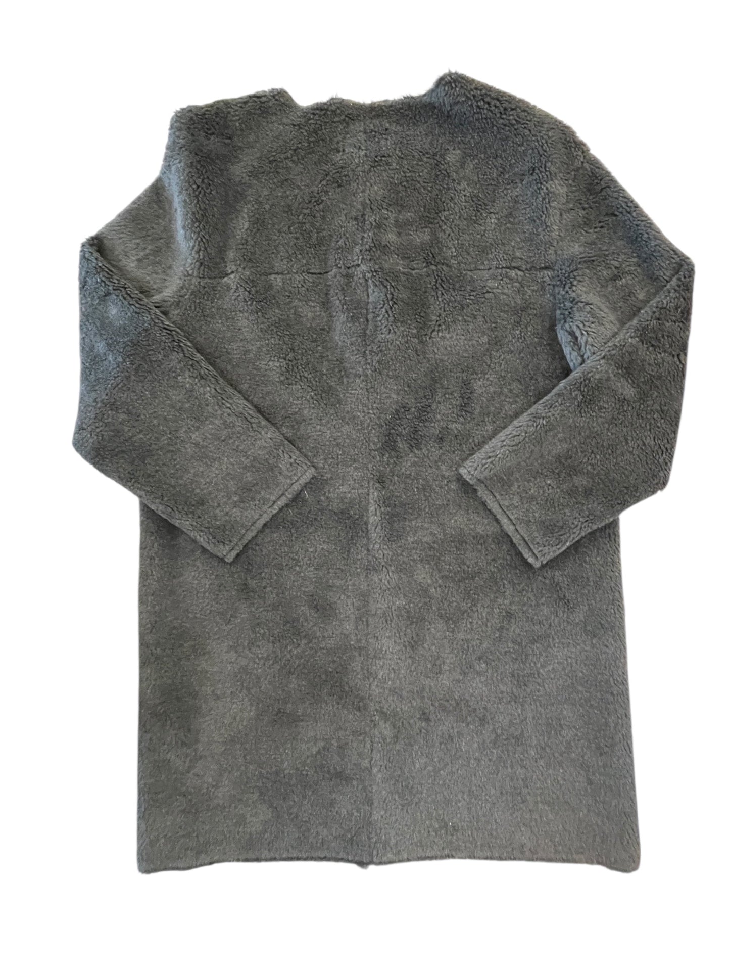 Coat Faux Fur & Sherpa By Tahari In Grey, Size:Xs