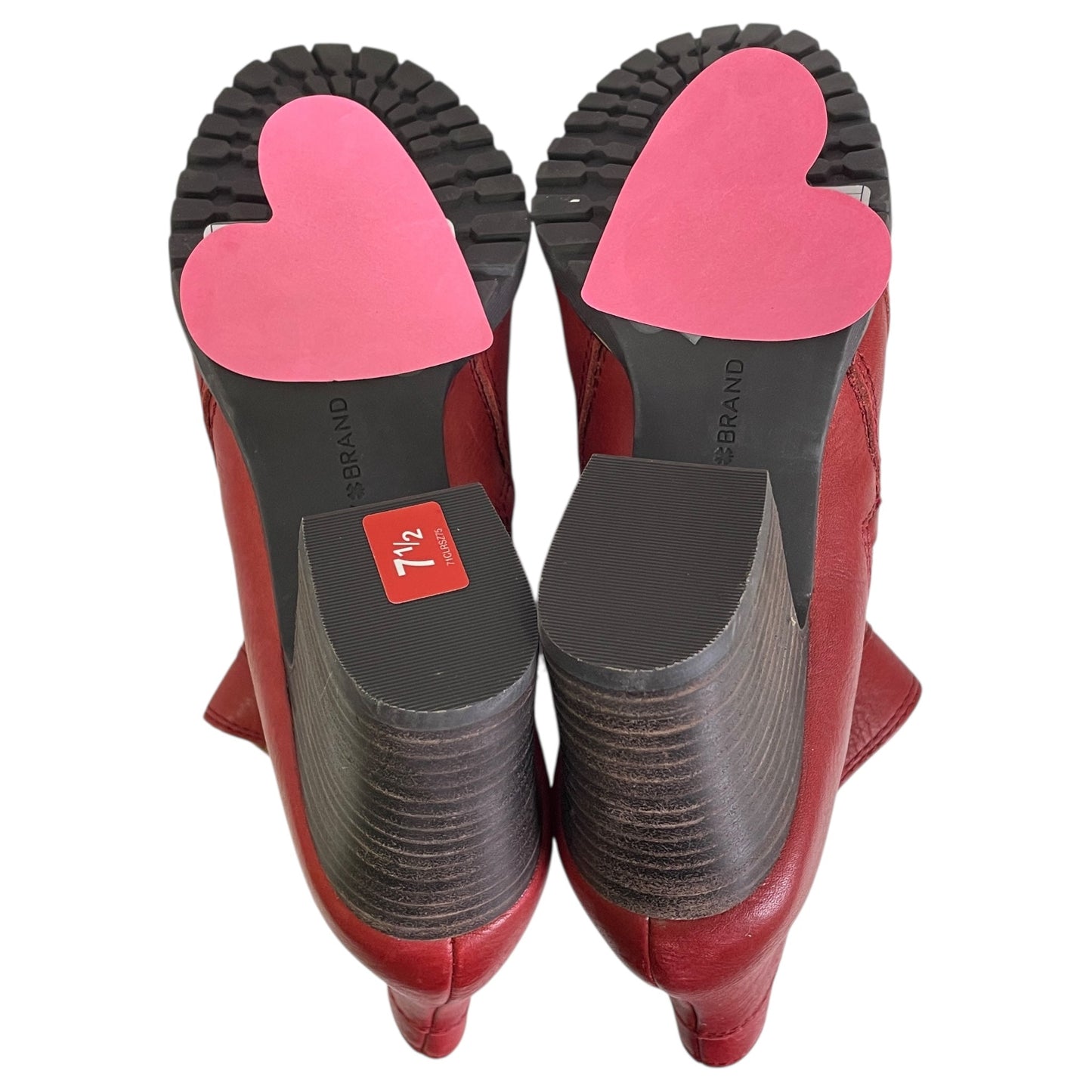 Boots Ankle Heels By Lucky Brand In Red, Size:7.5