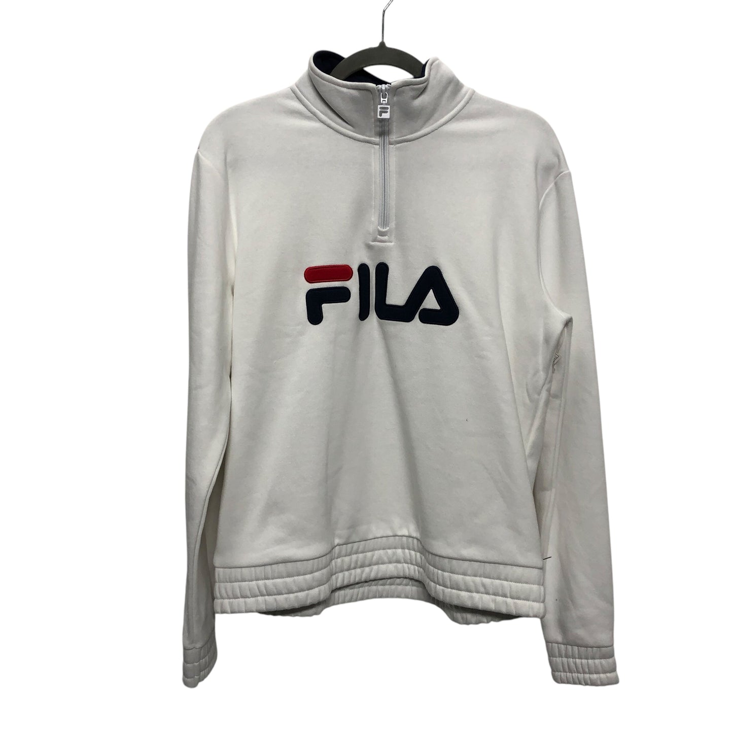Athletic Sweatshirt Collar By Fila In White, Size:M