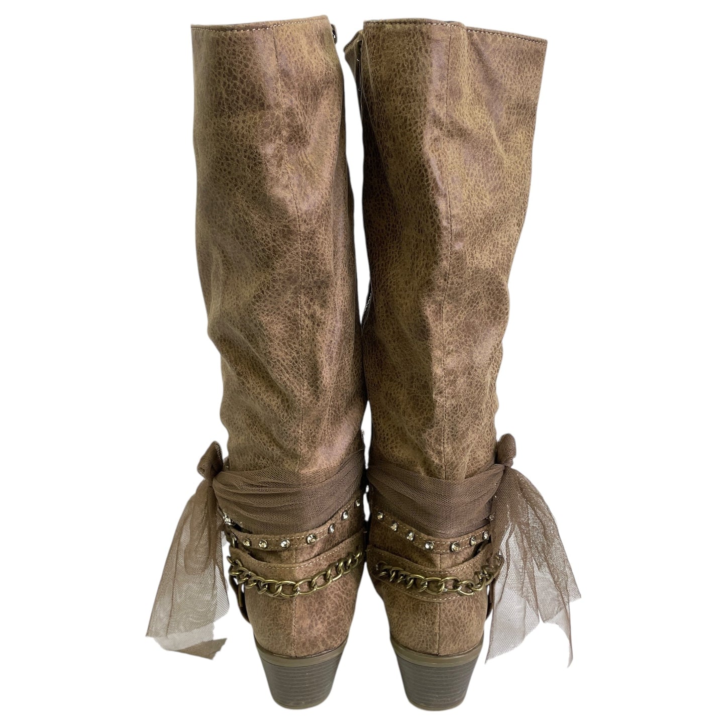 Boots Knee Heels By Venus In Tan, Size:8.5