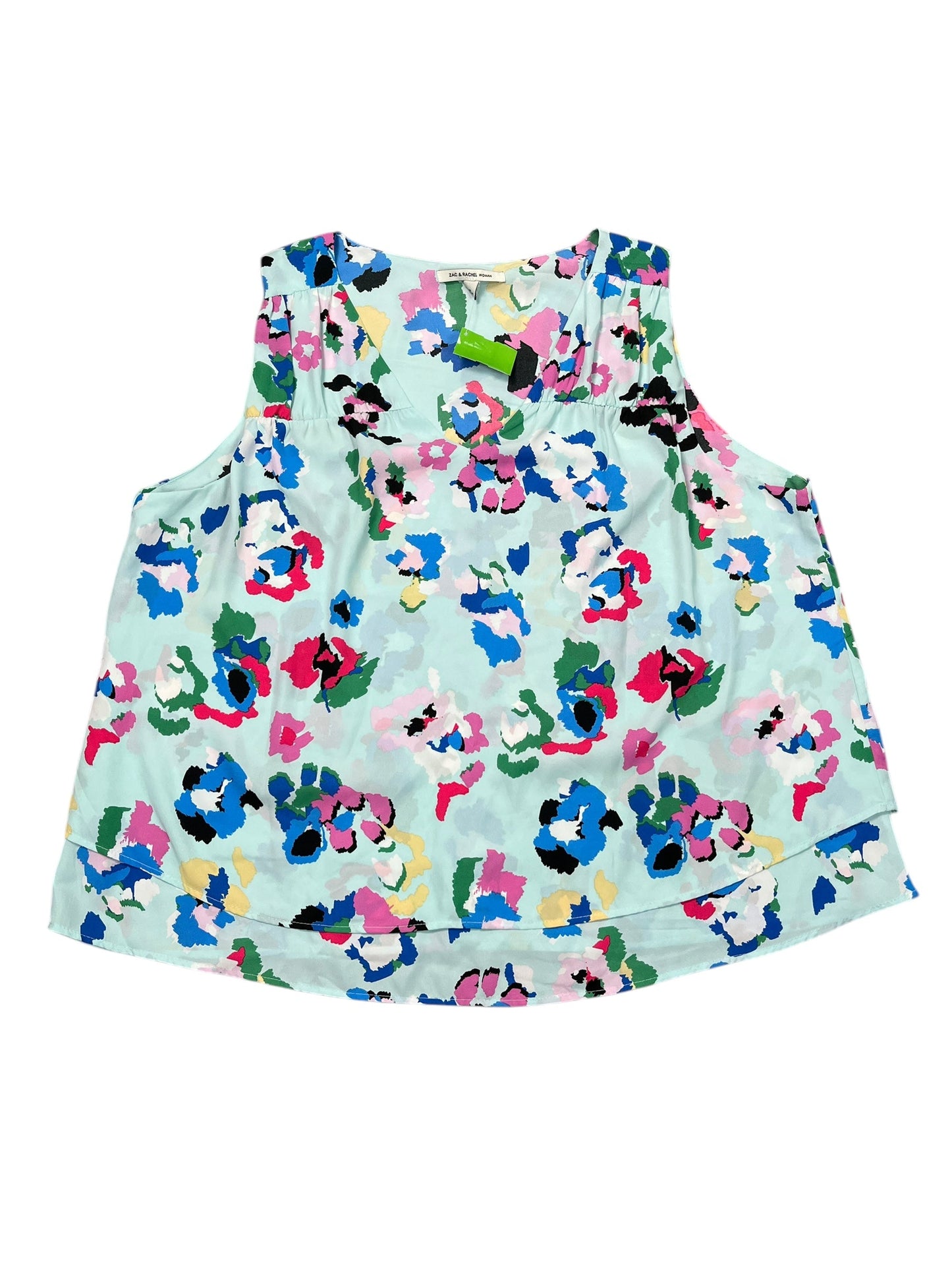 Top Sleeveless By Zac And Rachel In Blue, Size:2X