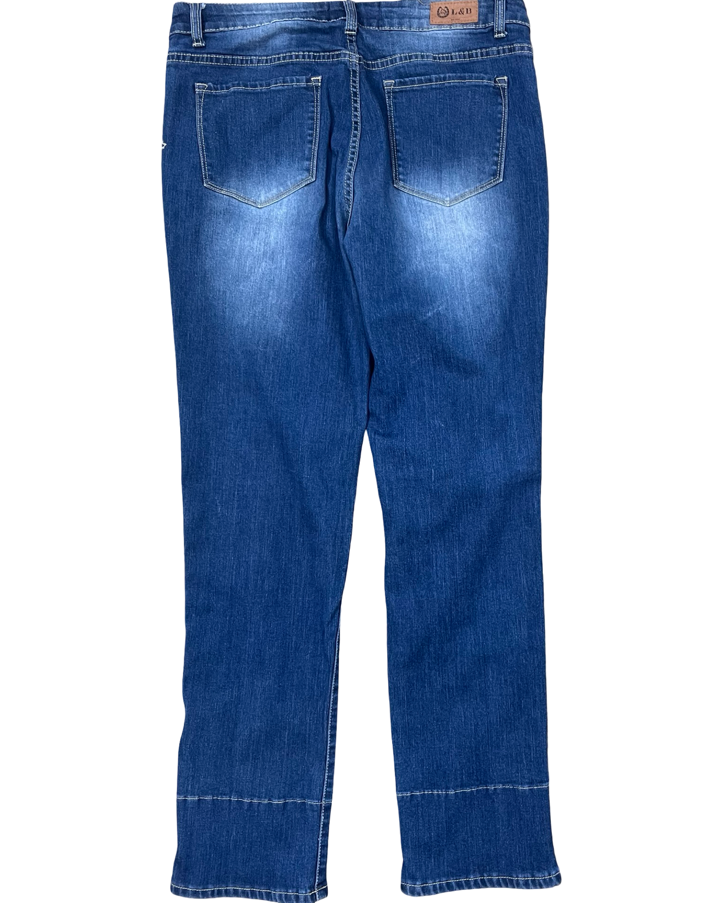 Jeans Straight By Lucky & Blessed In Blue Denim, Size:14