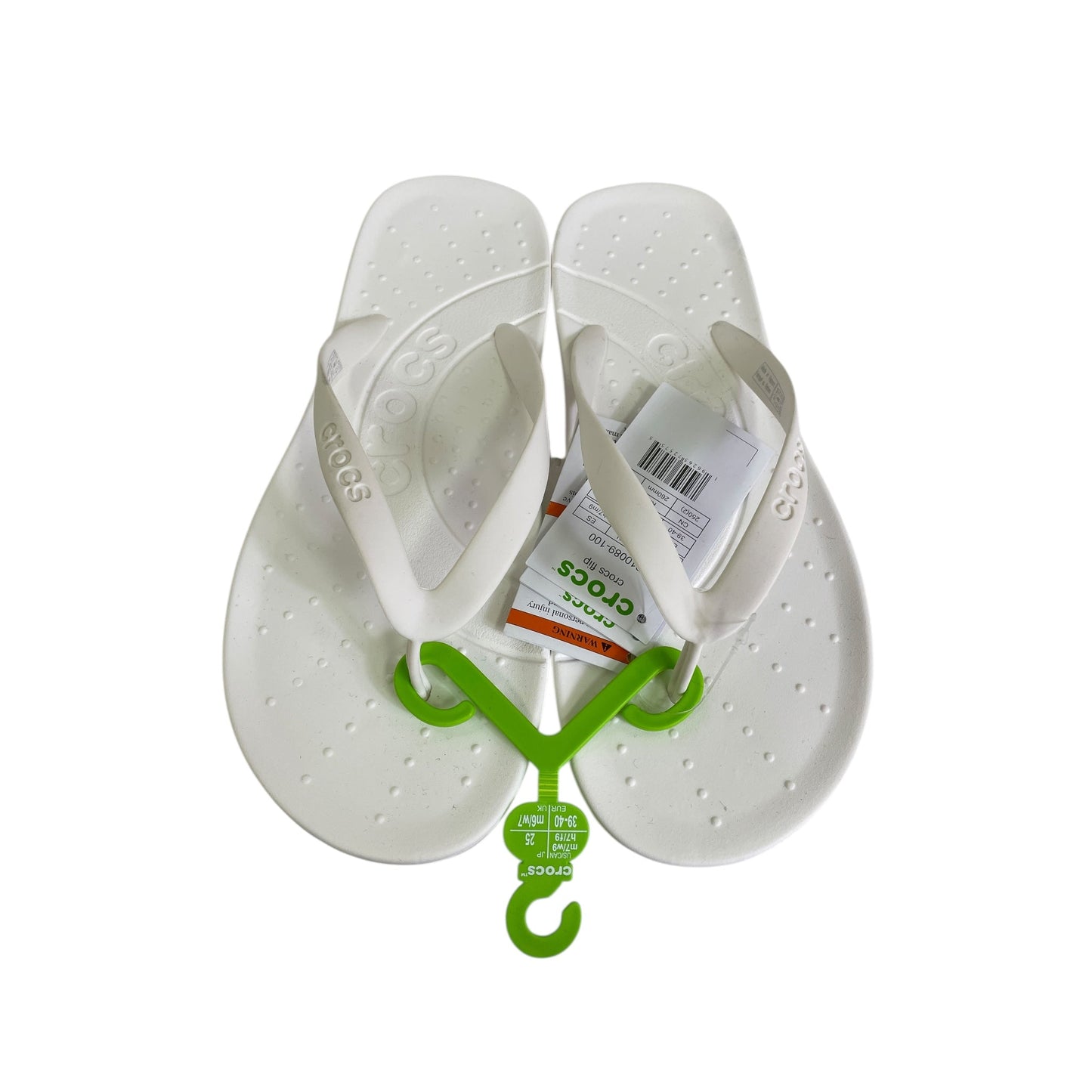 Sandals Flip Flops By Crocs In White, Size:9