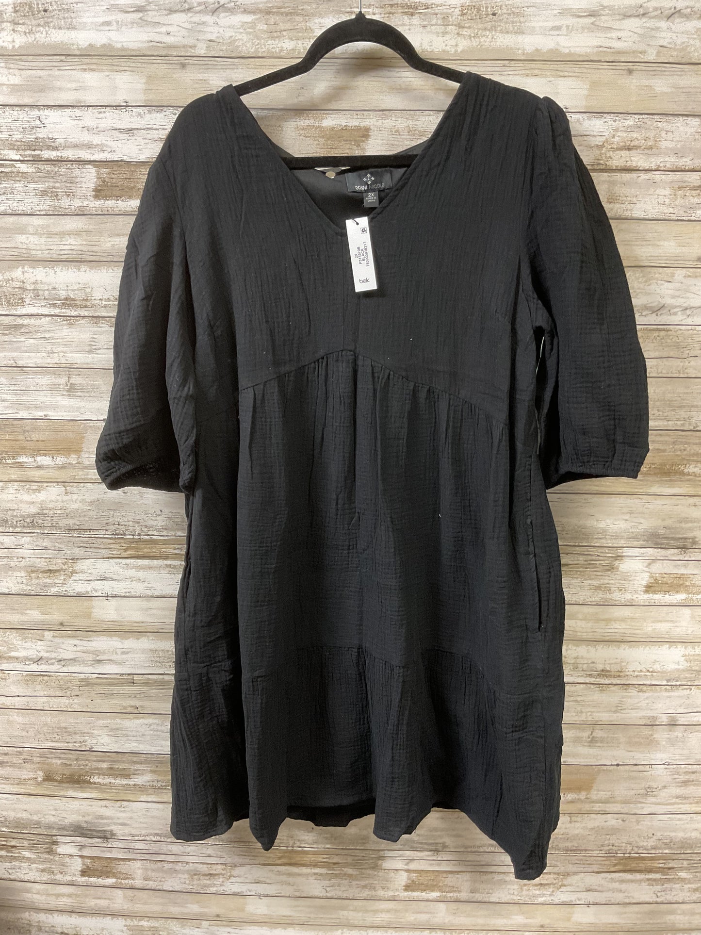 Dress Casual Short By Ronnie Nicole In Black, Size:2X