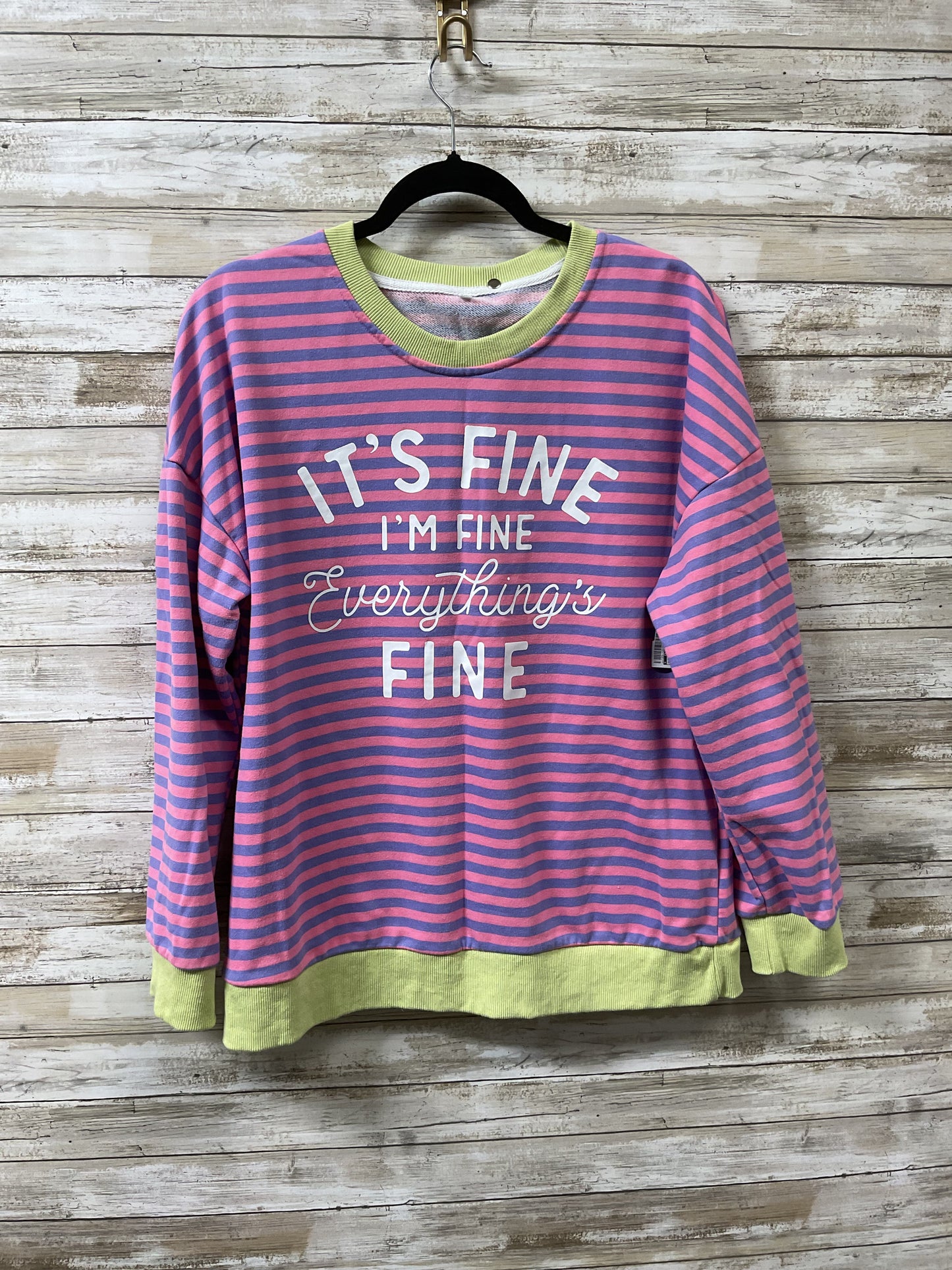 Sweatshirt Crewneck By Clothes Mentor In Pink & Purple, Size:Xl