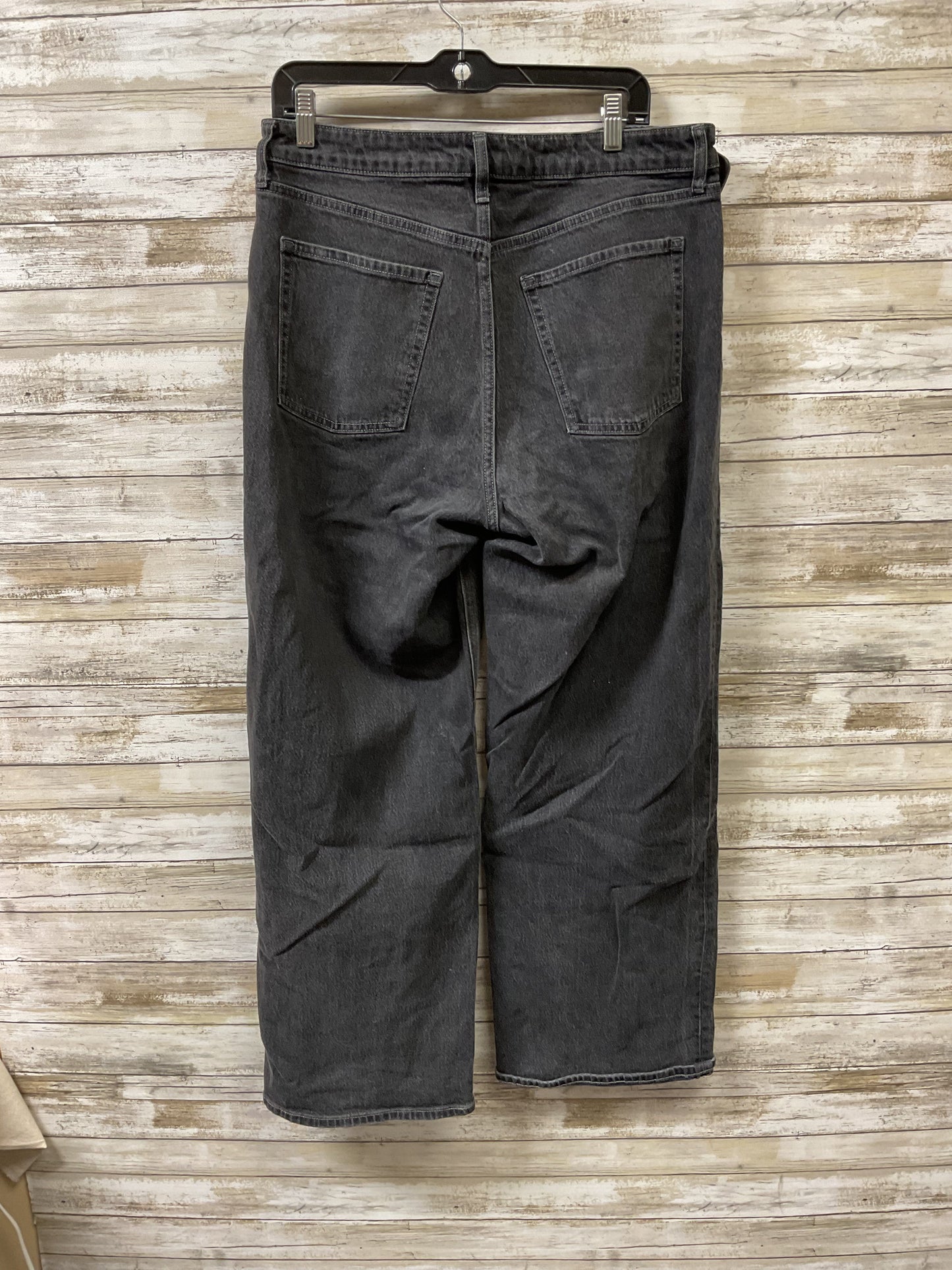 Jeans Wide Leg By Old Navy In Black Denim, Size:12