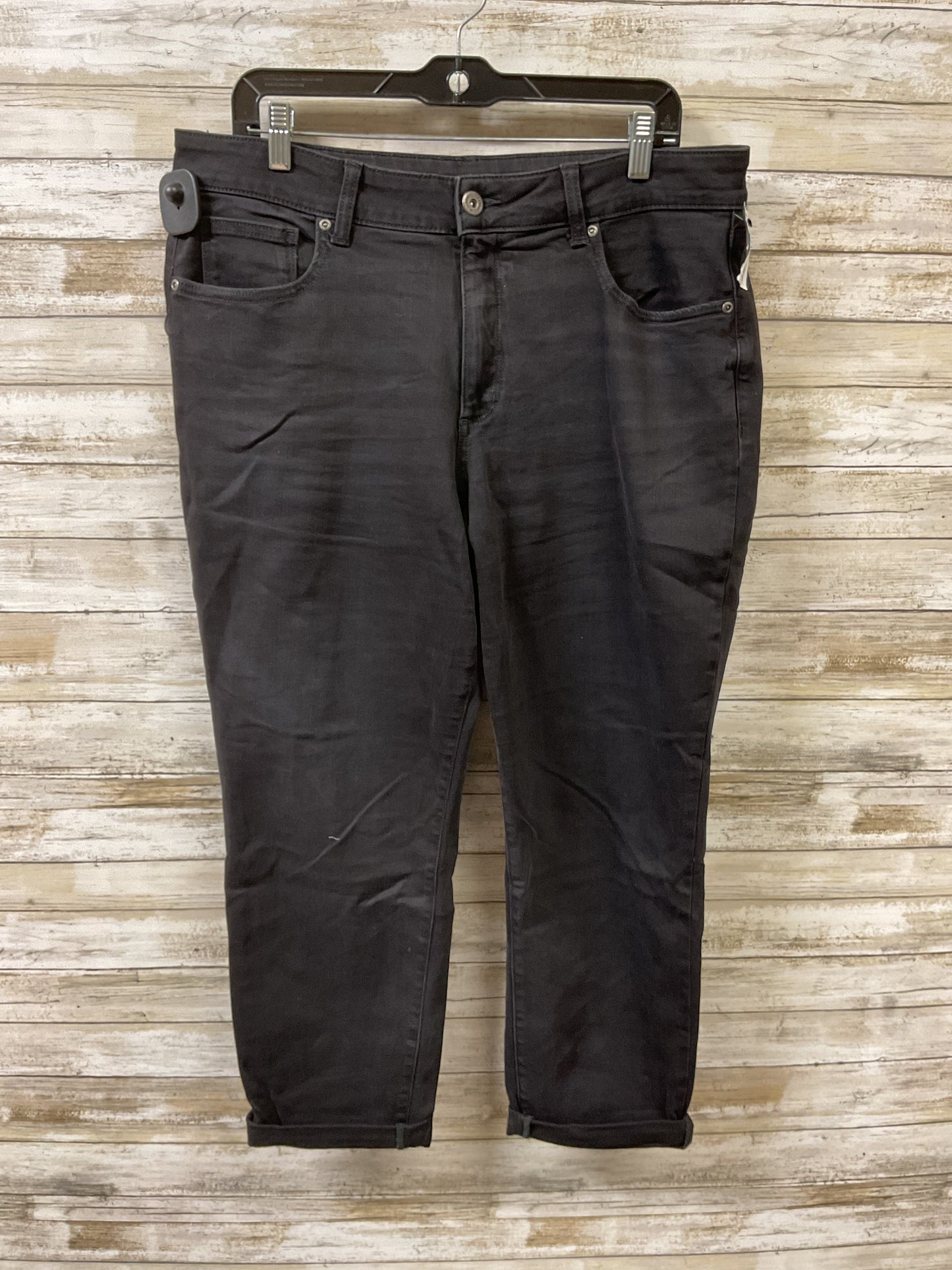 Jeans Boyfriend By St Johns Bay In Black Denim, Size:16