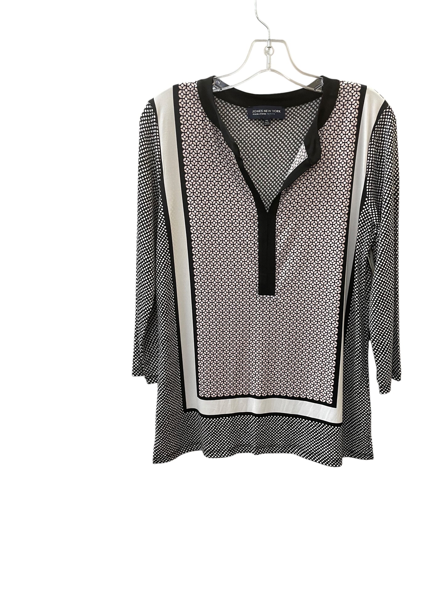 Top Ls By Jones New York In Black & Pink, Size:Sp
