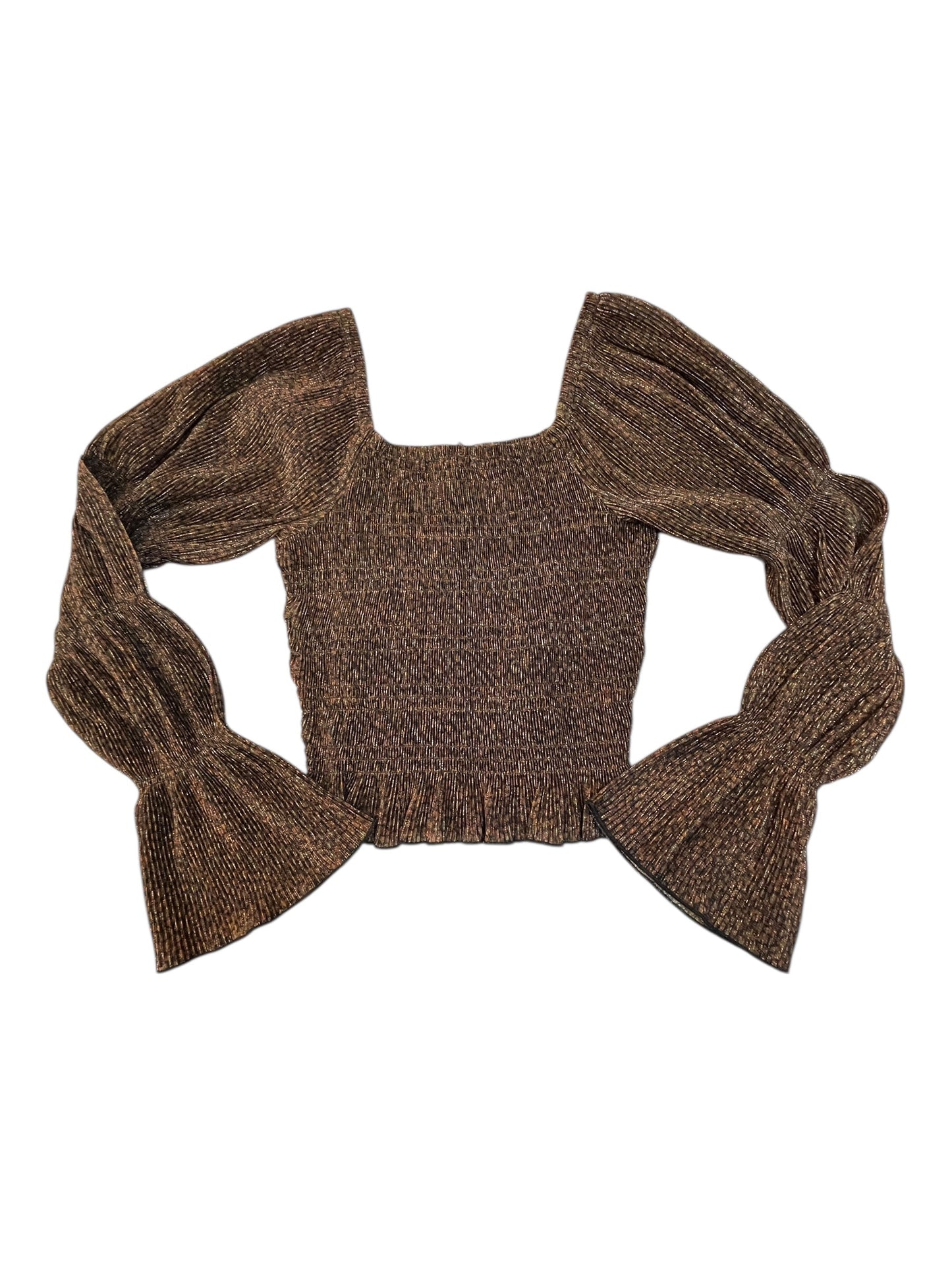 Blouse Ls By Anthropologie In Brown, Size:S