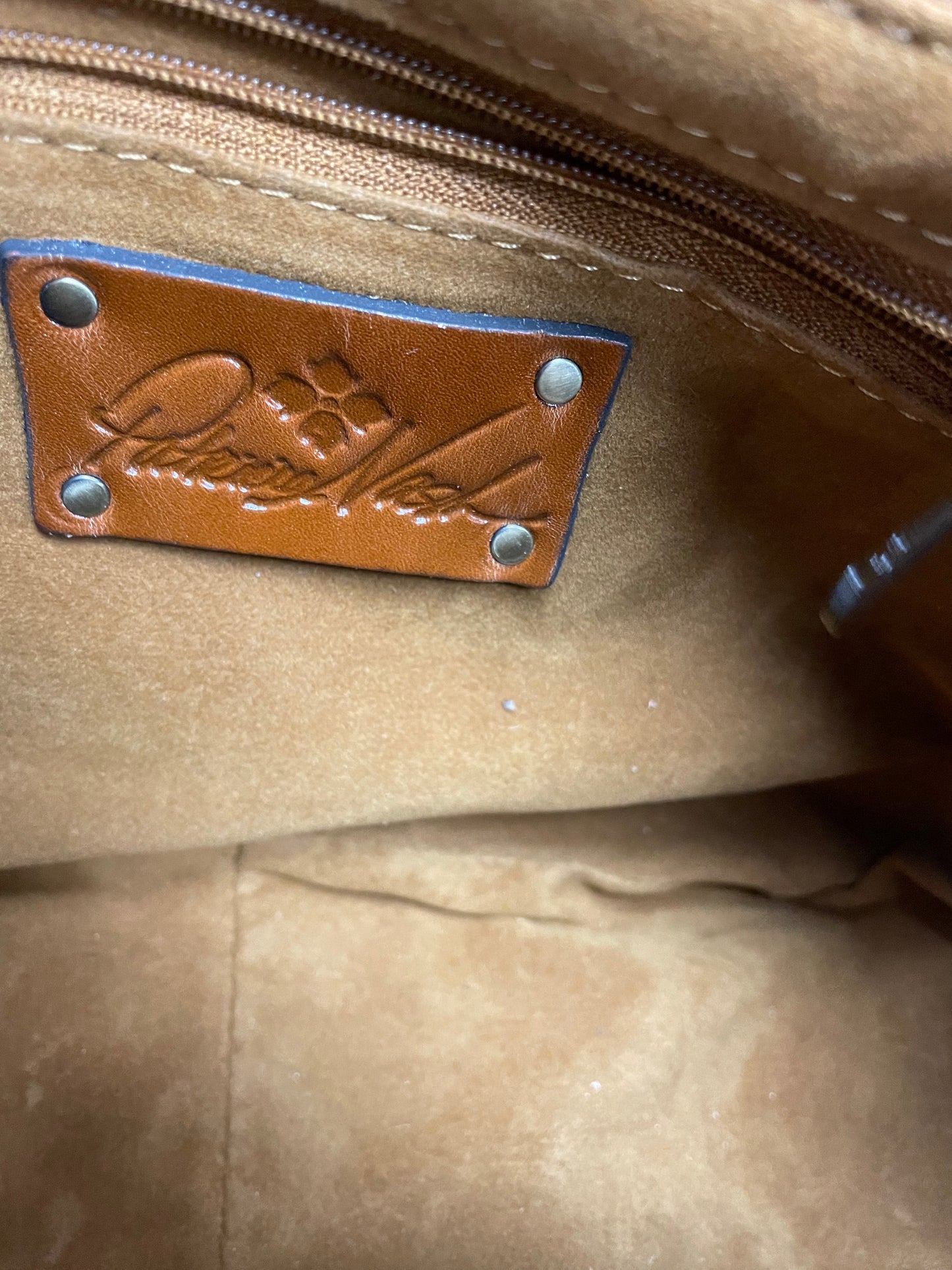 Crossbody Designer By Patricia Nash In Brown & Tan, Size:Small