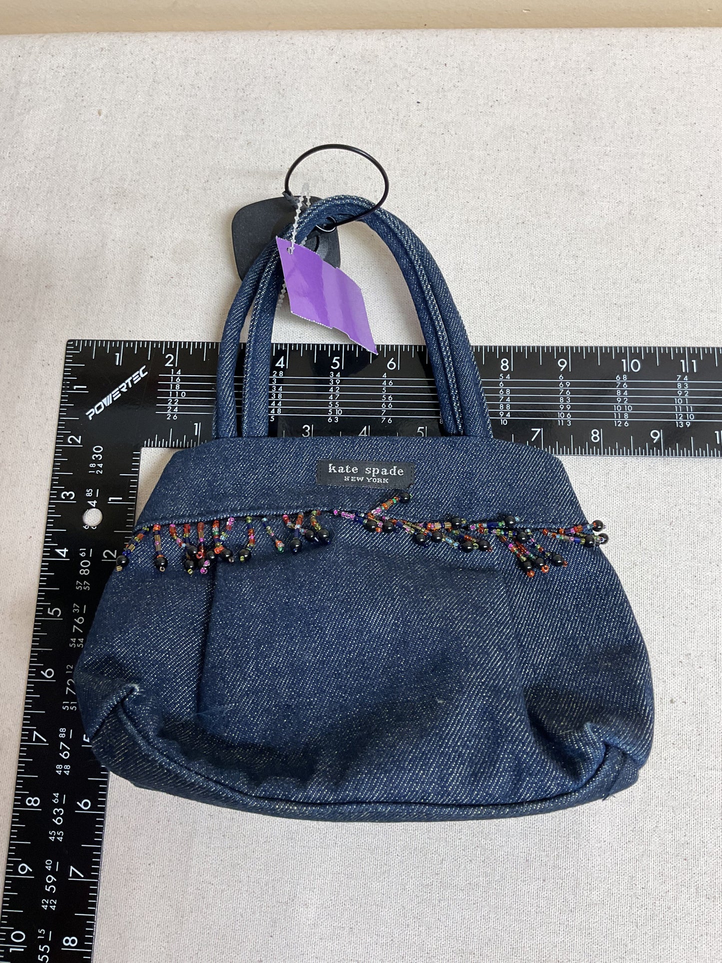 Handbag Designer By Kate Spade In Blue Denim, Size:Small