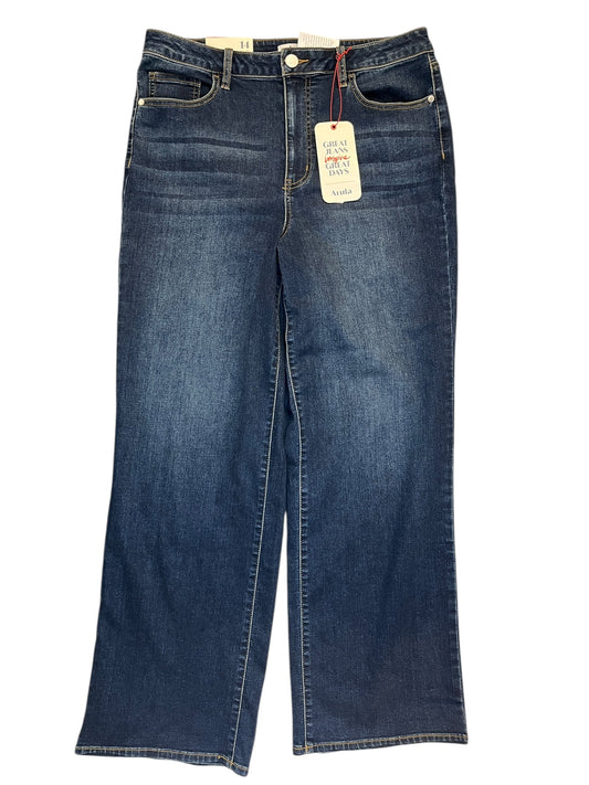 Jeans Wide Leg By Arula In Blue Denim, Size:14