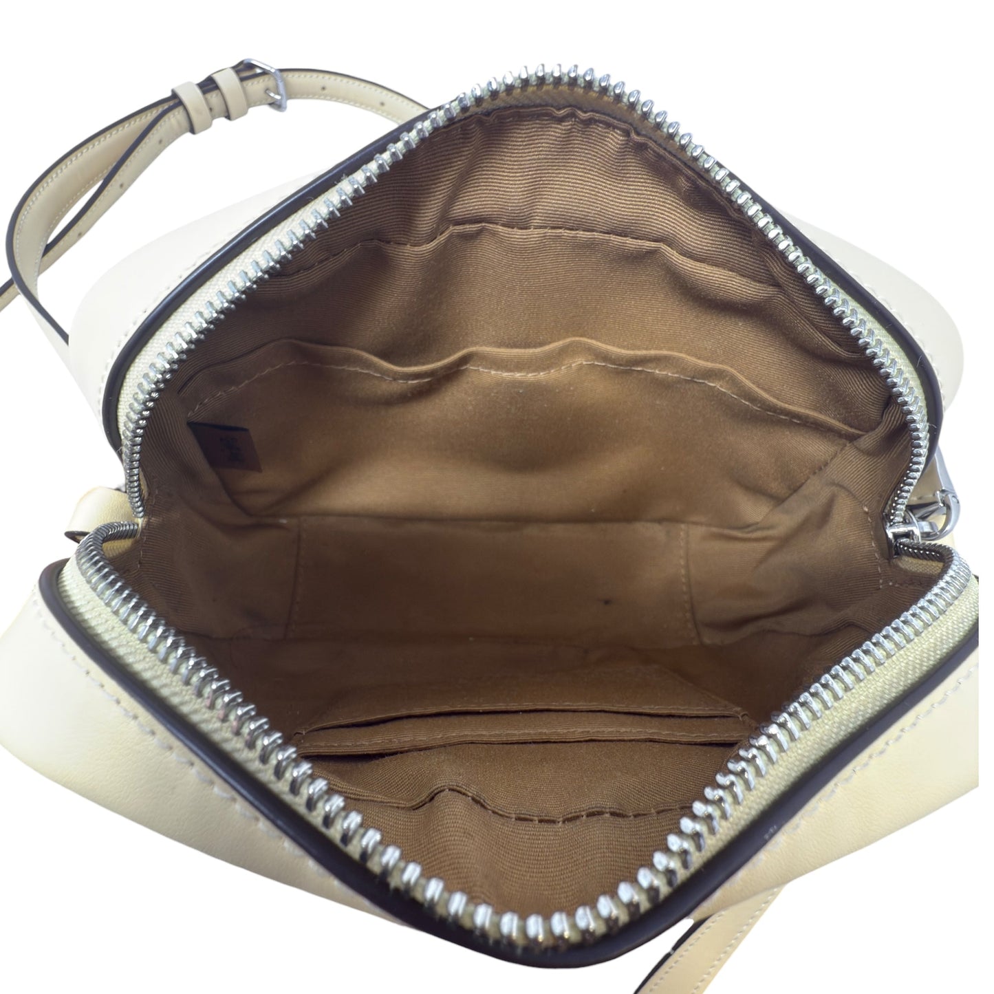 Mini Jamie Camera Signature Coated Canvas Crossbody Bag Designer By Coach In Hay, Size: Medium