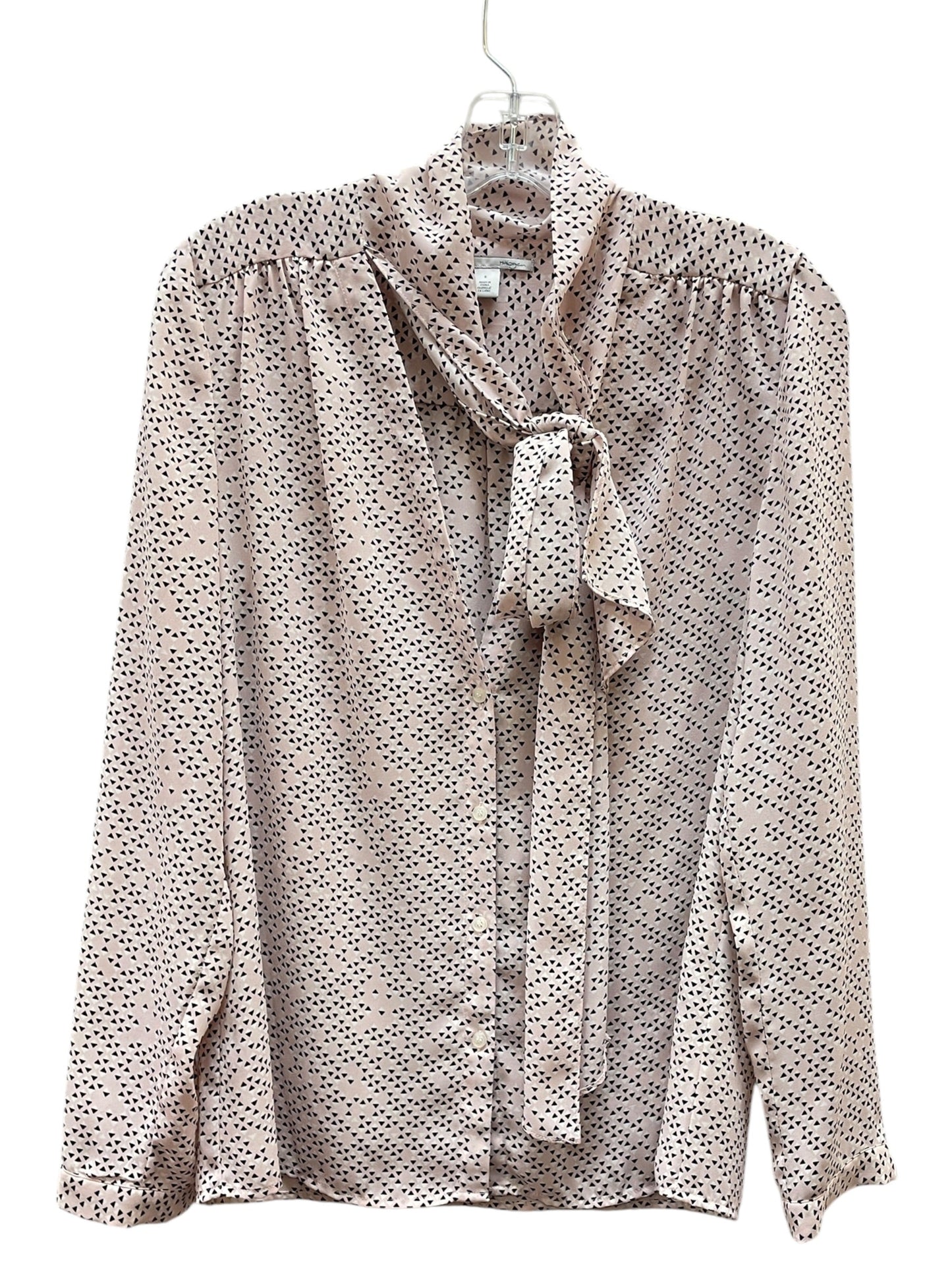 Blouse Ls By Halogen In Black & Pink, Size:S