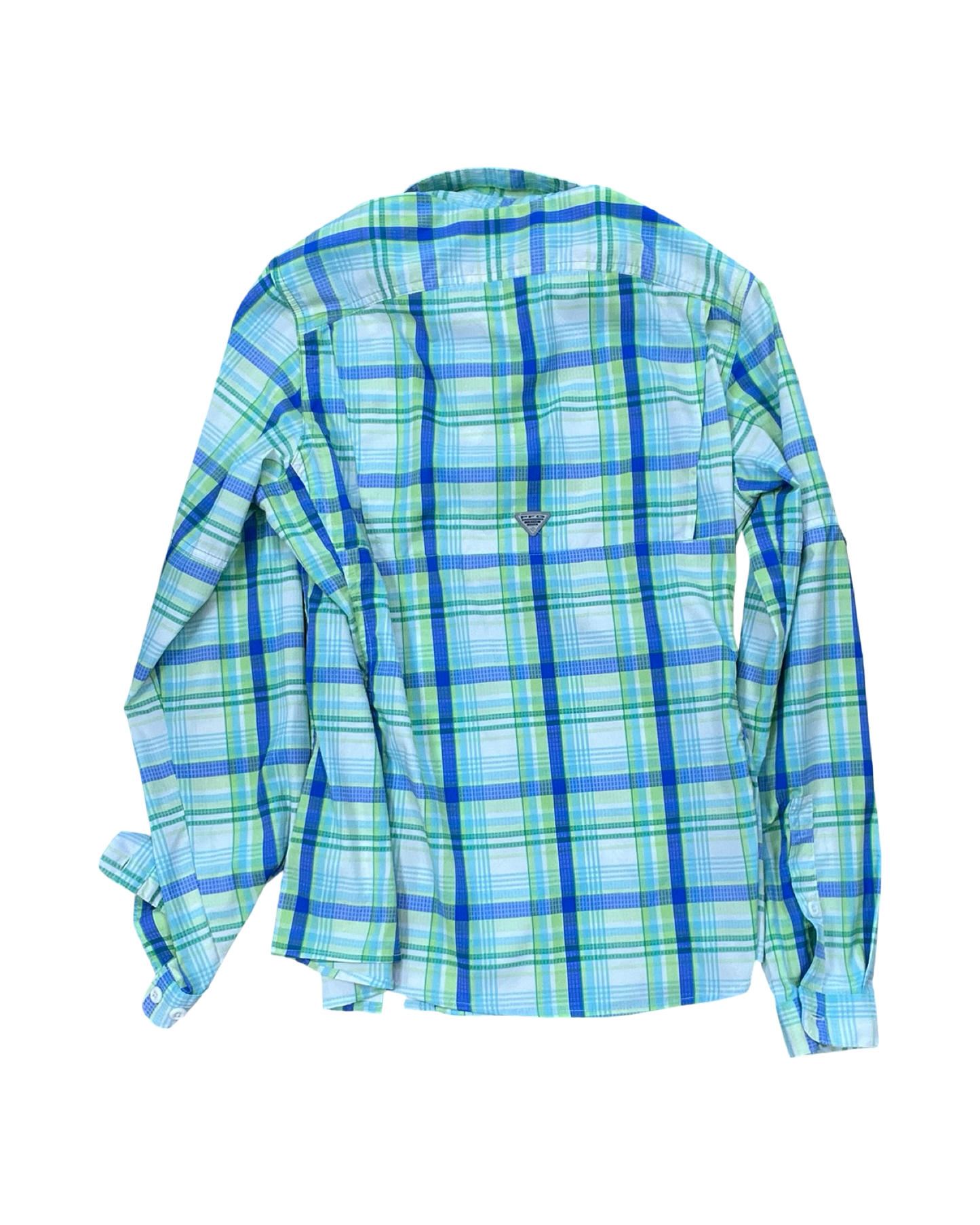 Blouse Ls By Columbia In Green & White, Size:S