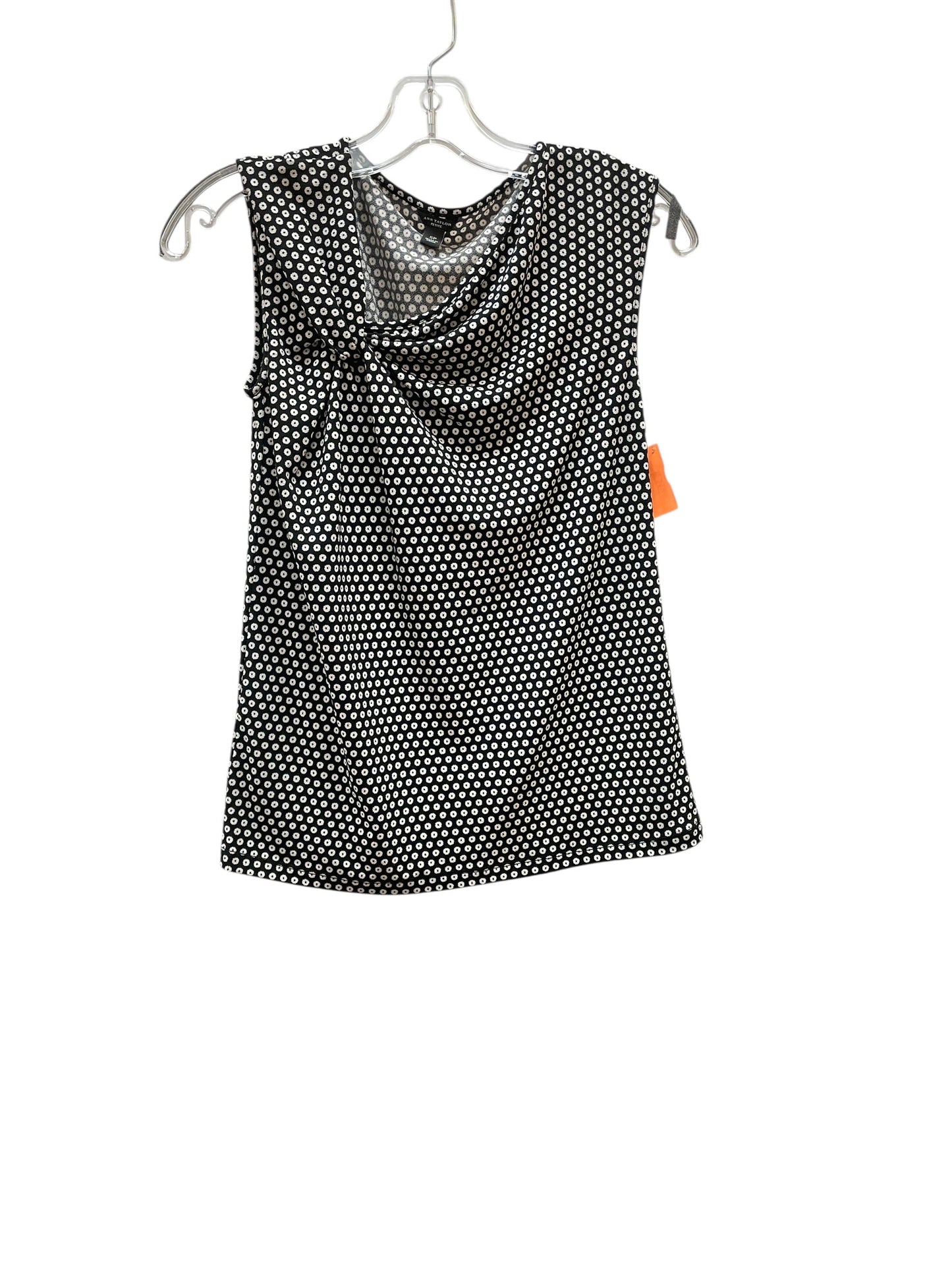 Blouse Sleeveless By Ann Taylor In Black & White, Size:Sp