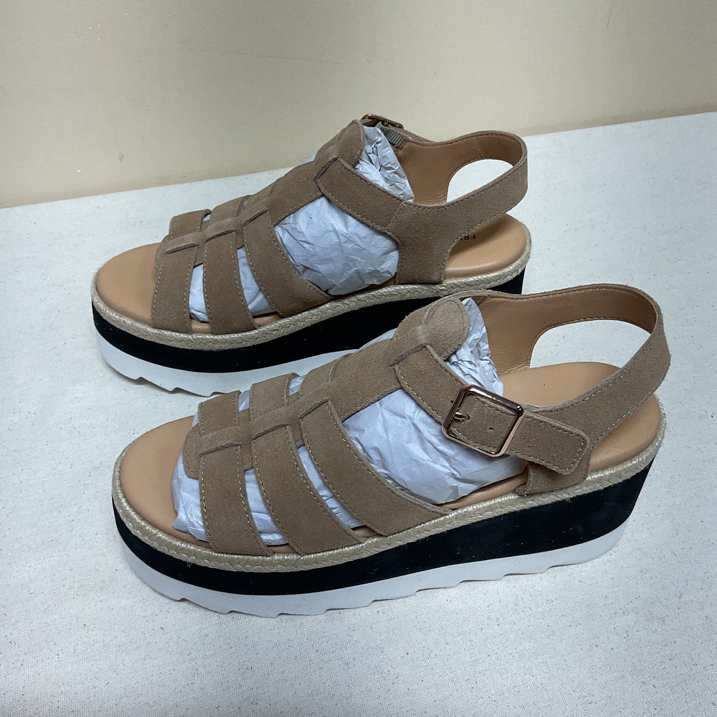 Sandals Heels Platform By Free People In Tan, Size:8