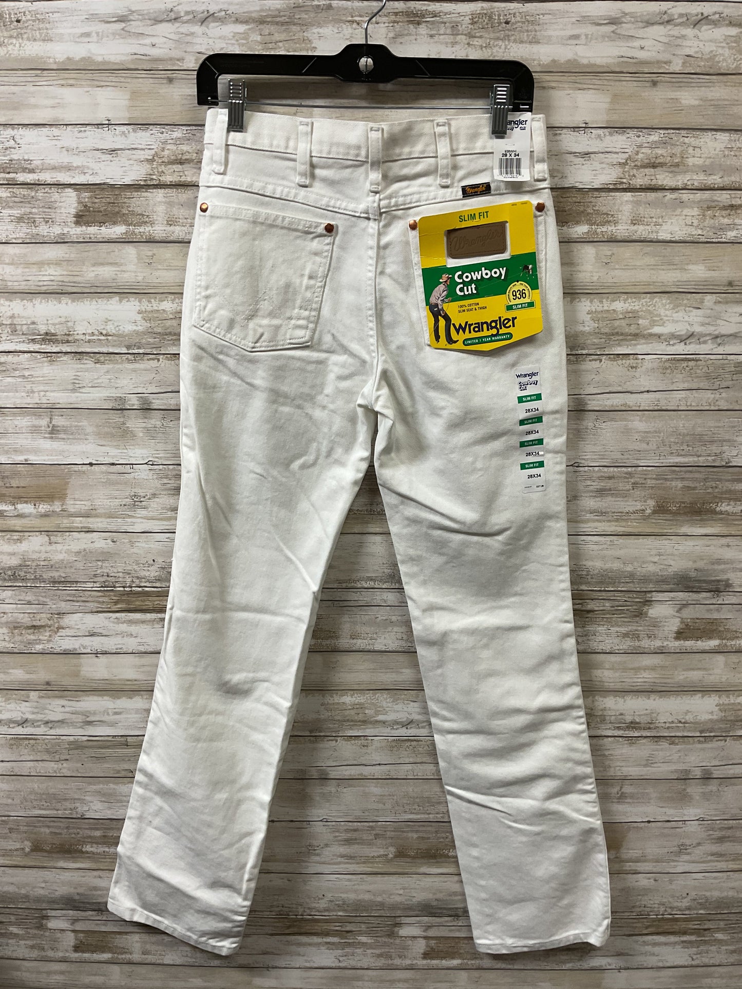 Jeans Straight By Wrangler In White, Size:6