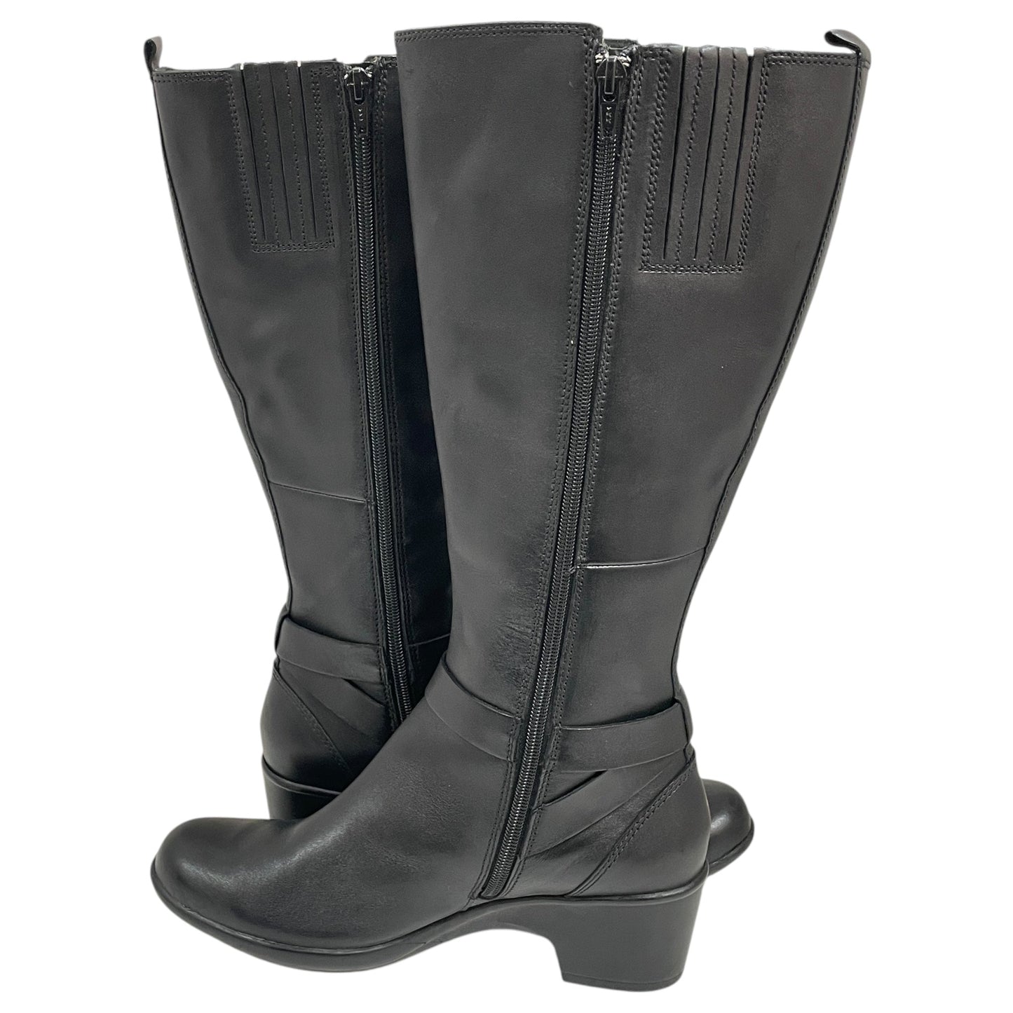 Boots Knee Heels By Clarks In Black, Size:9