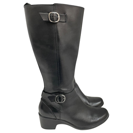 Boots Knee Heels By Clarks In Black, Size:9