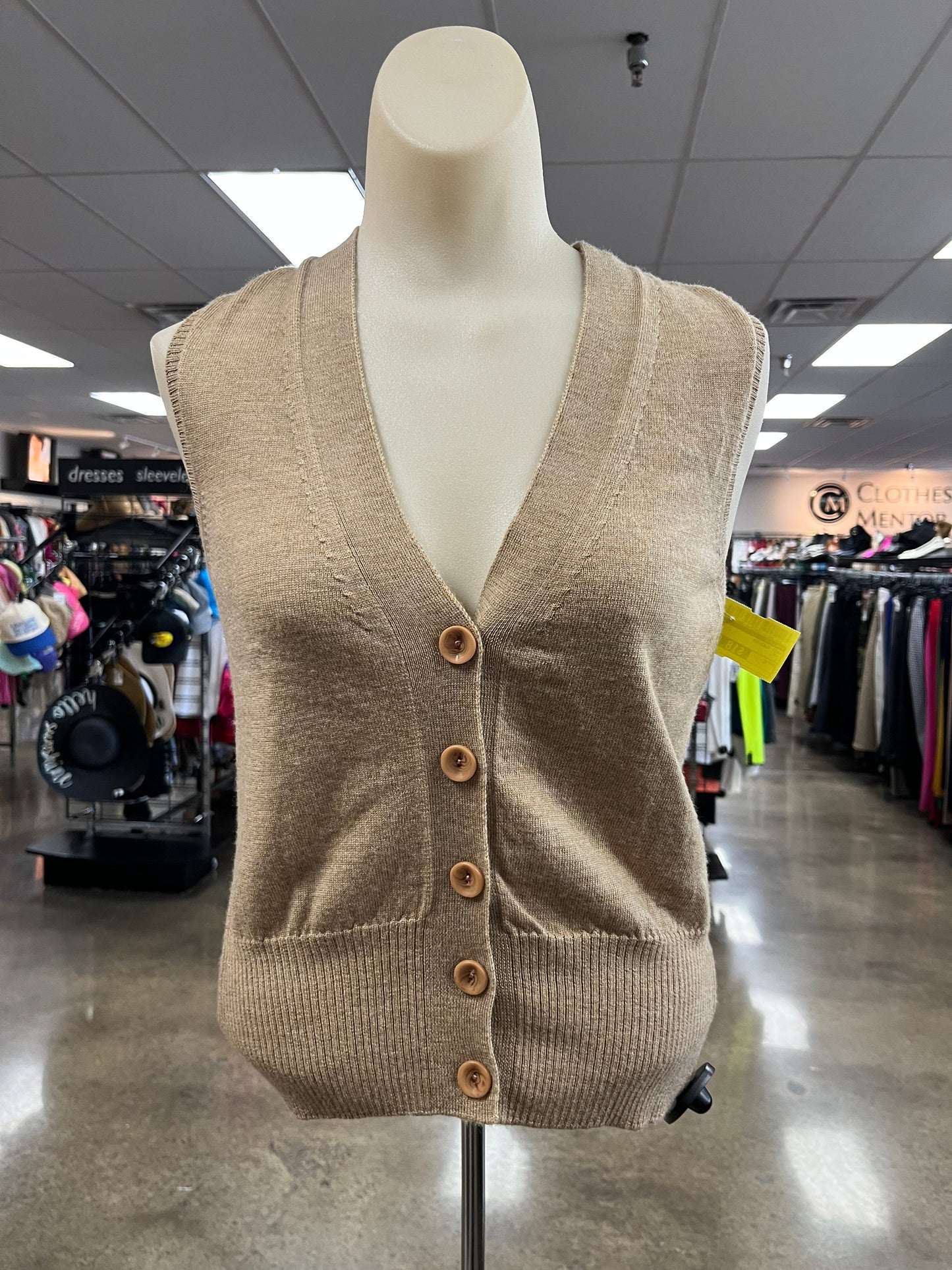 Vest Sweater By Talbots In Tan, Size:S