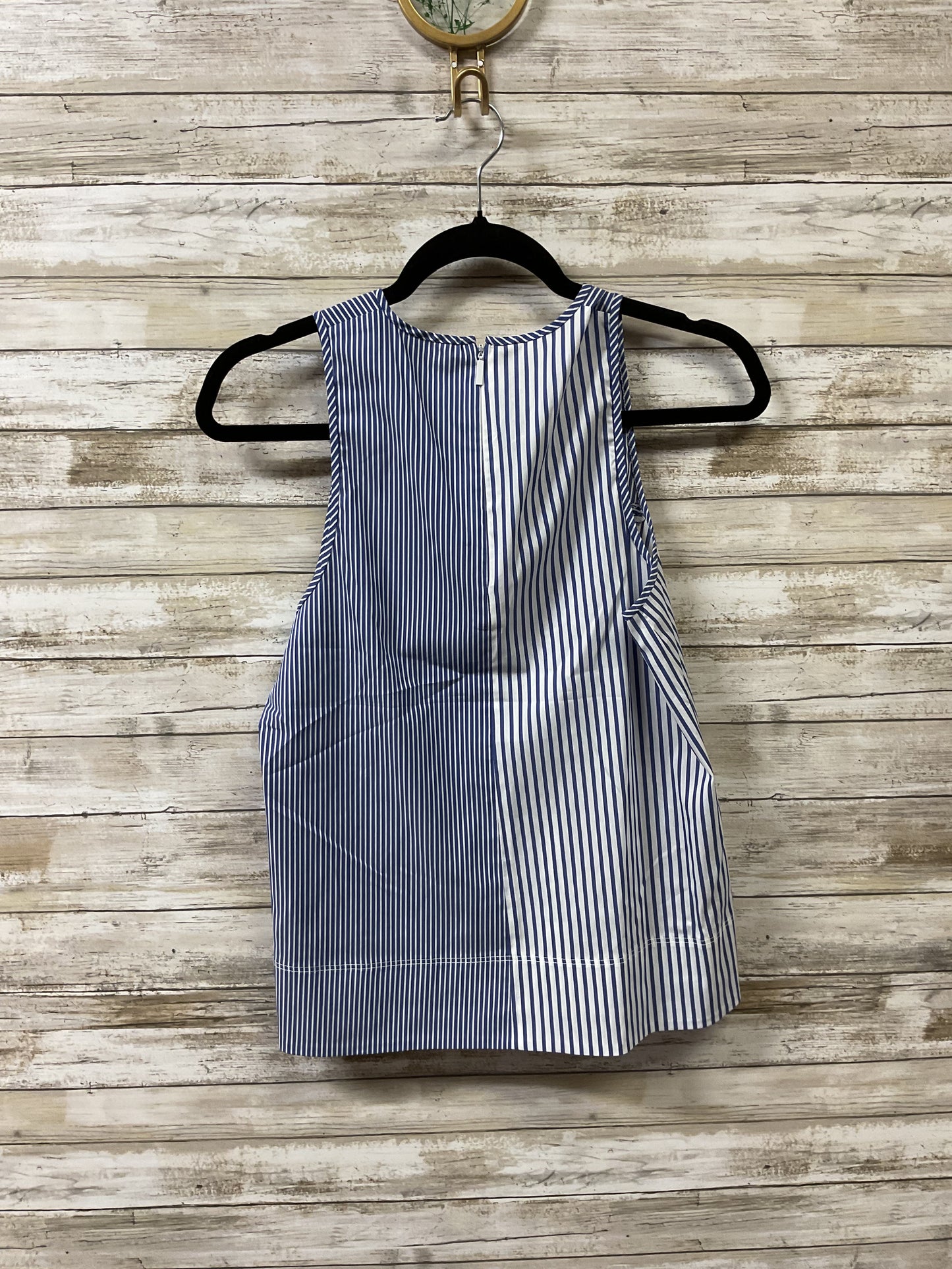 Top Sleeveless By Tibi In Blue & White, Size:0