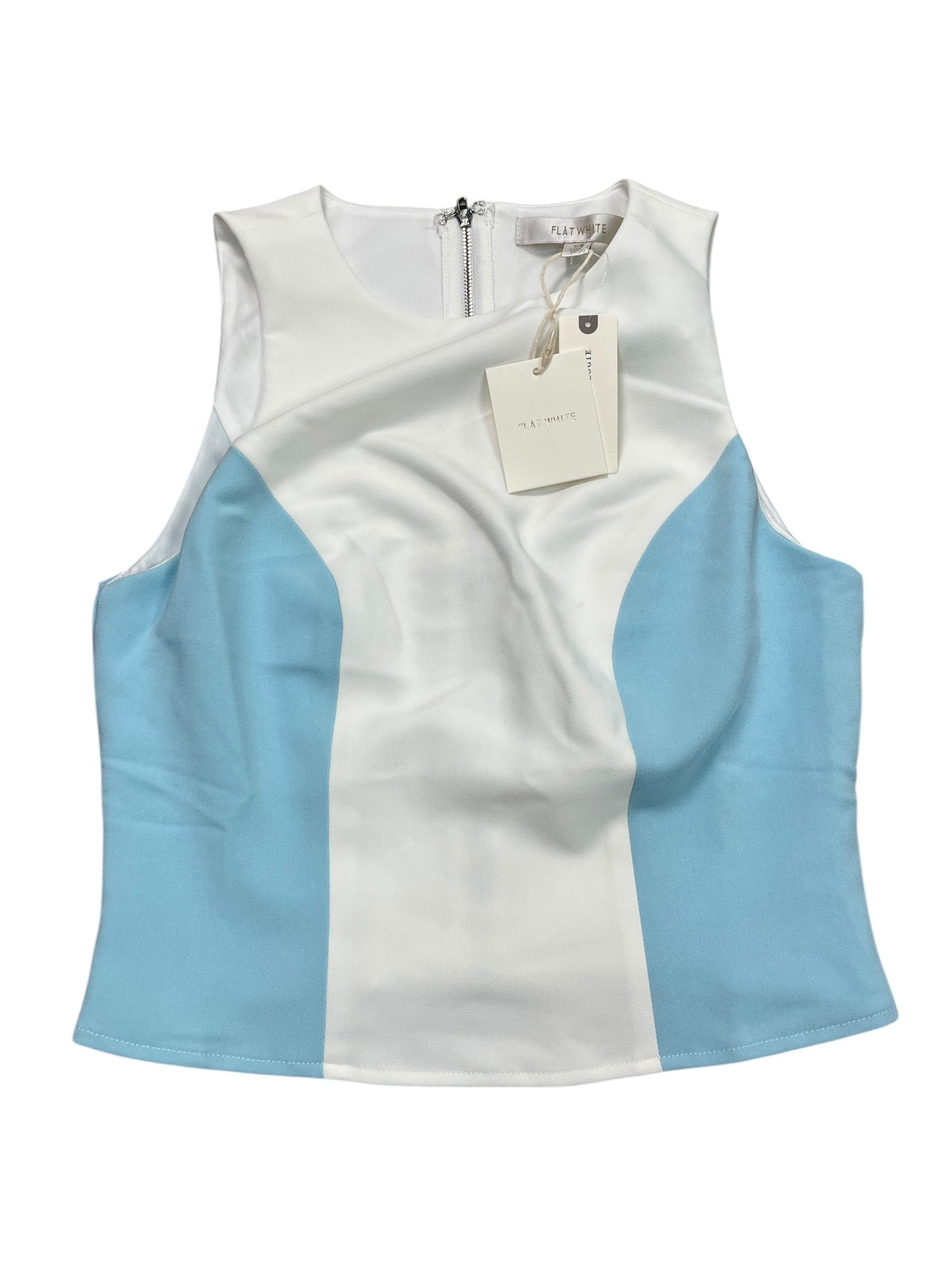Top Sleeveless By Flat White In Blue & White, Size:Xs