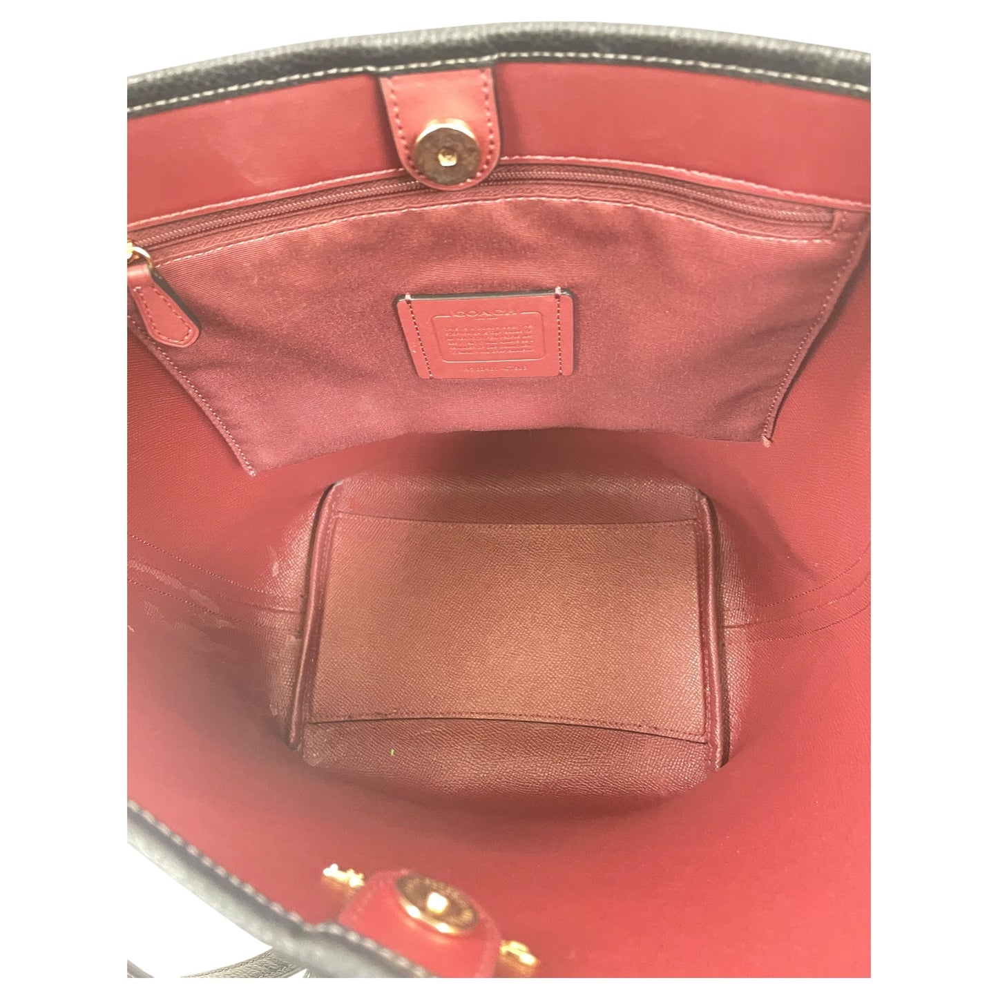 Handbag Designer By Coach In Black, Size:Large