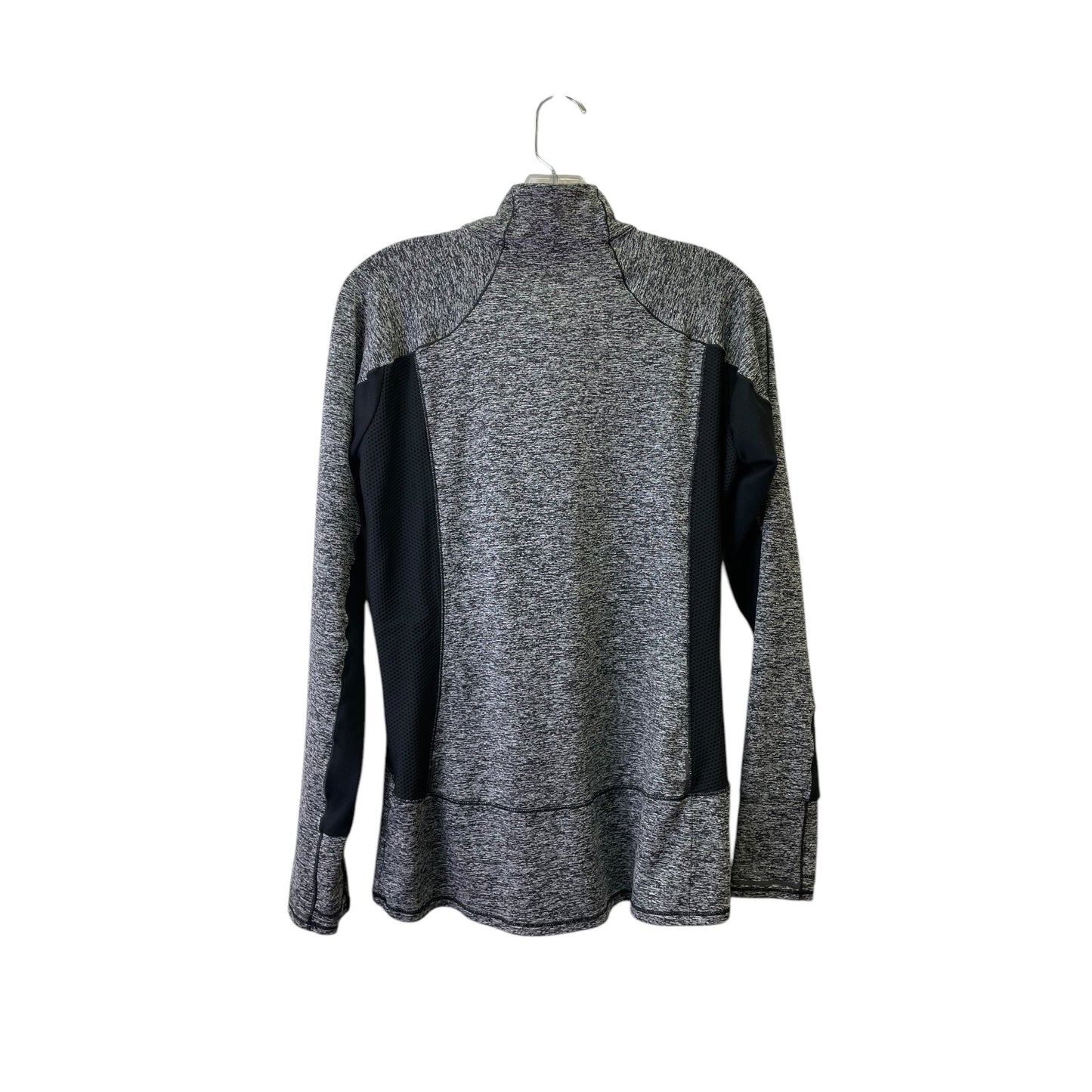 Athletic Top Ls Collar By Athleta In Black & White, Size:M