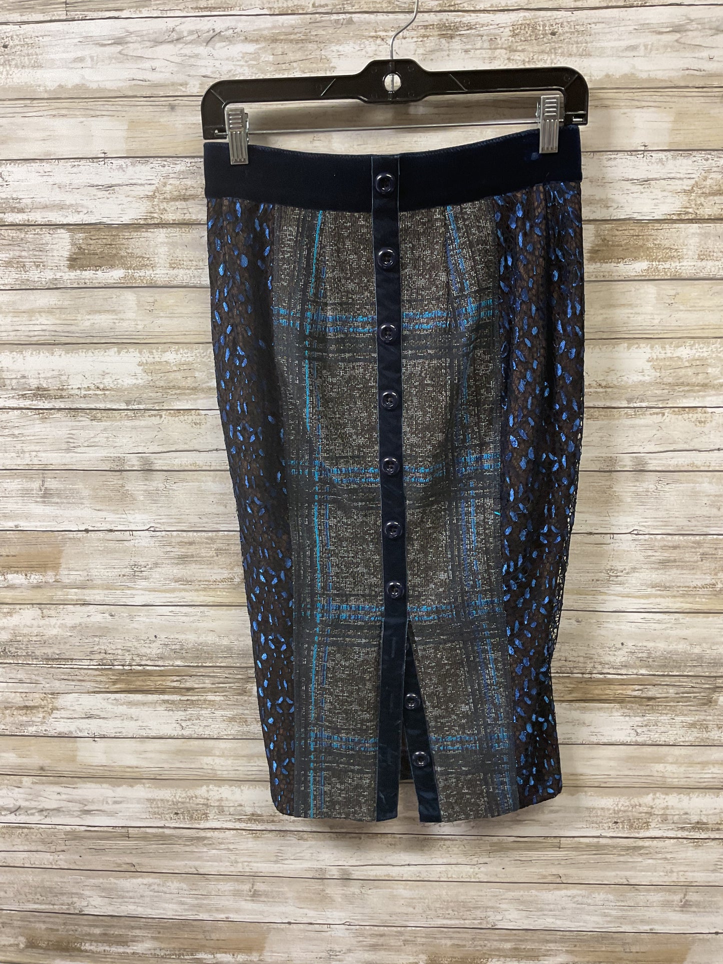 Skirt Midi By Cma In Black & Blue, Size:2