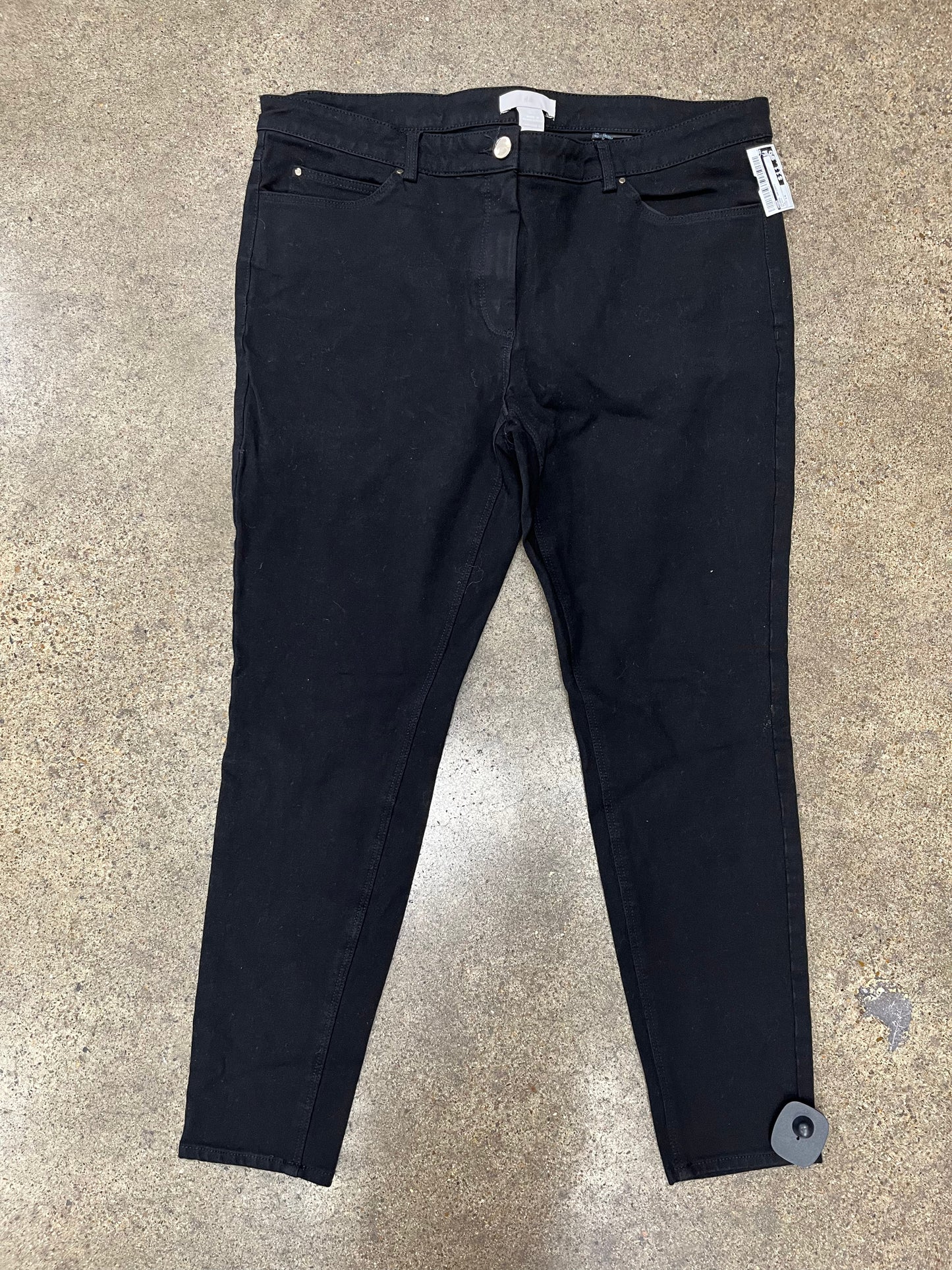 Jeans Skinny By H&M In Black, Size:14
