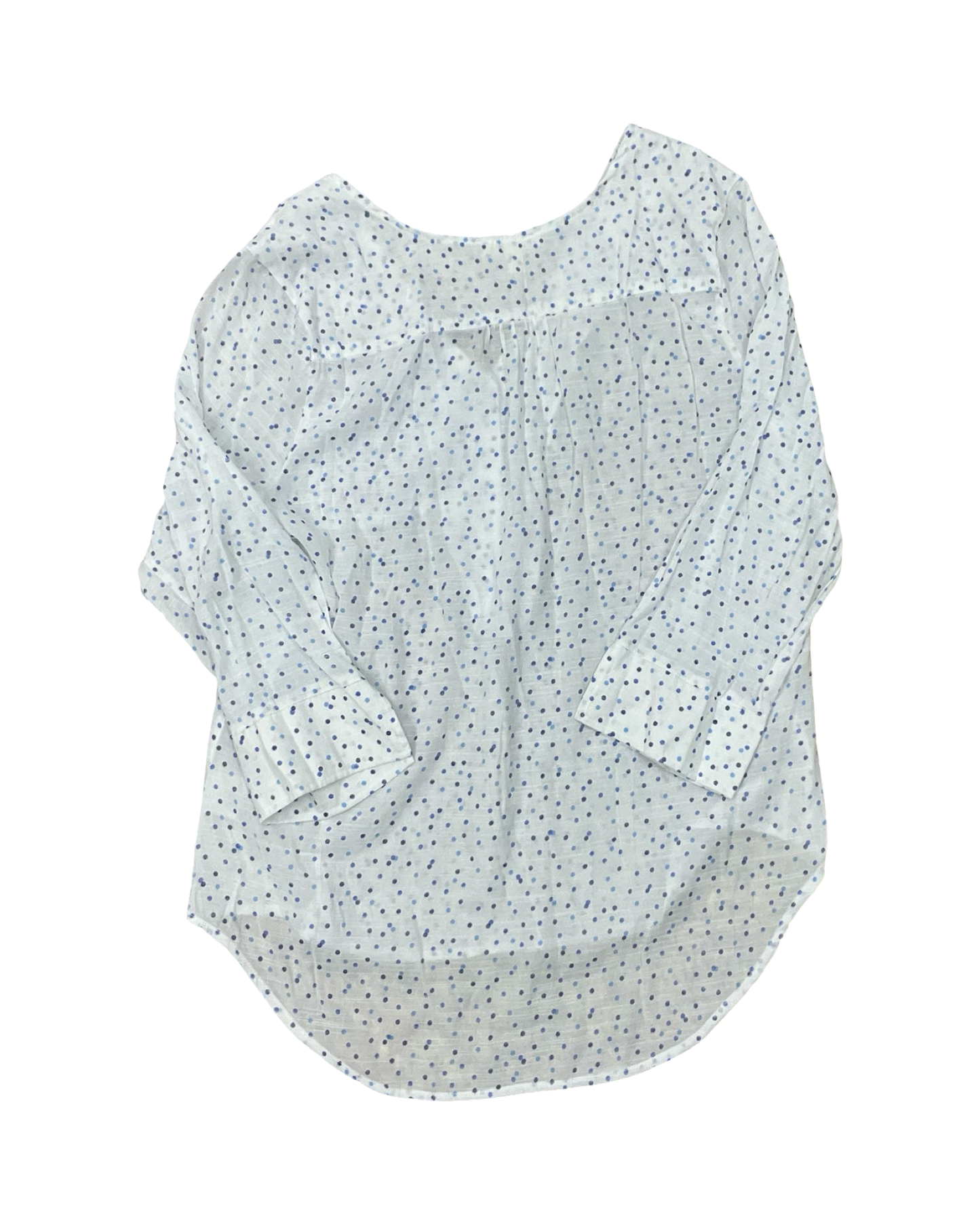 Top 3/4 Sleeve By Como Blu In Blue & White, Size:L
