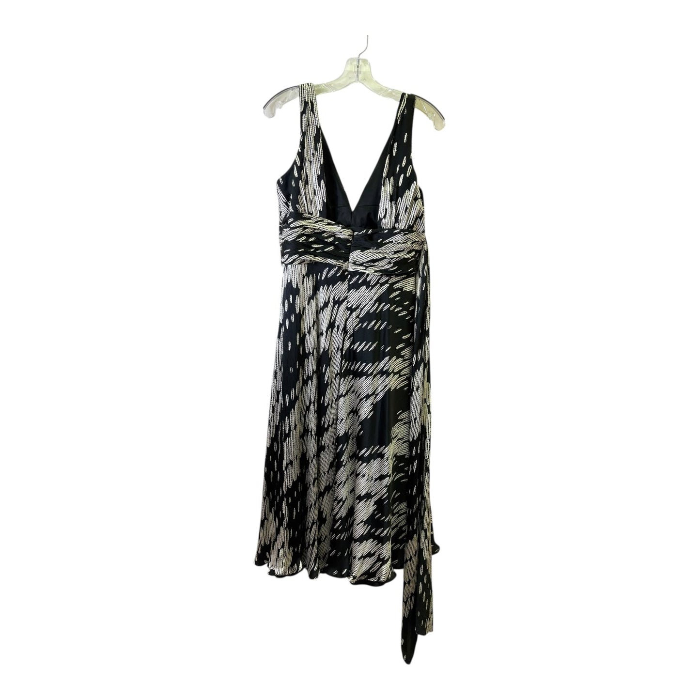Dress Casual Midi By Carmen By Carmen Marc Valvo In Black & White, Size:L