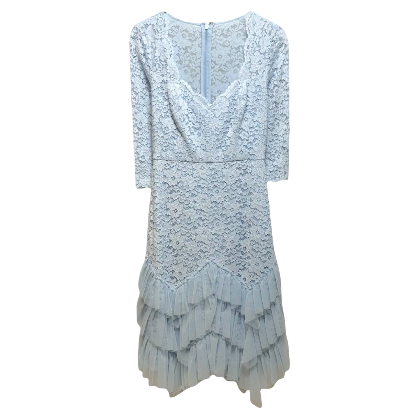 Stretch Lace & Tulle Cocktail Dress By Bcbgmaxazria In Blue, Size: 4