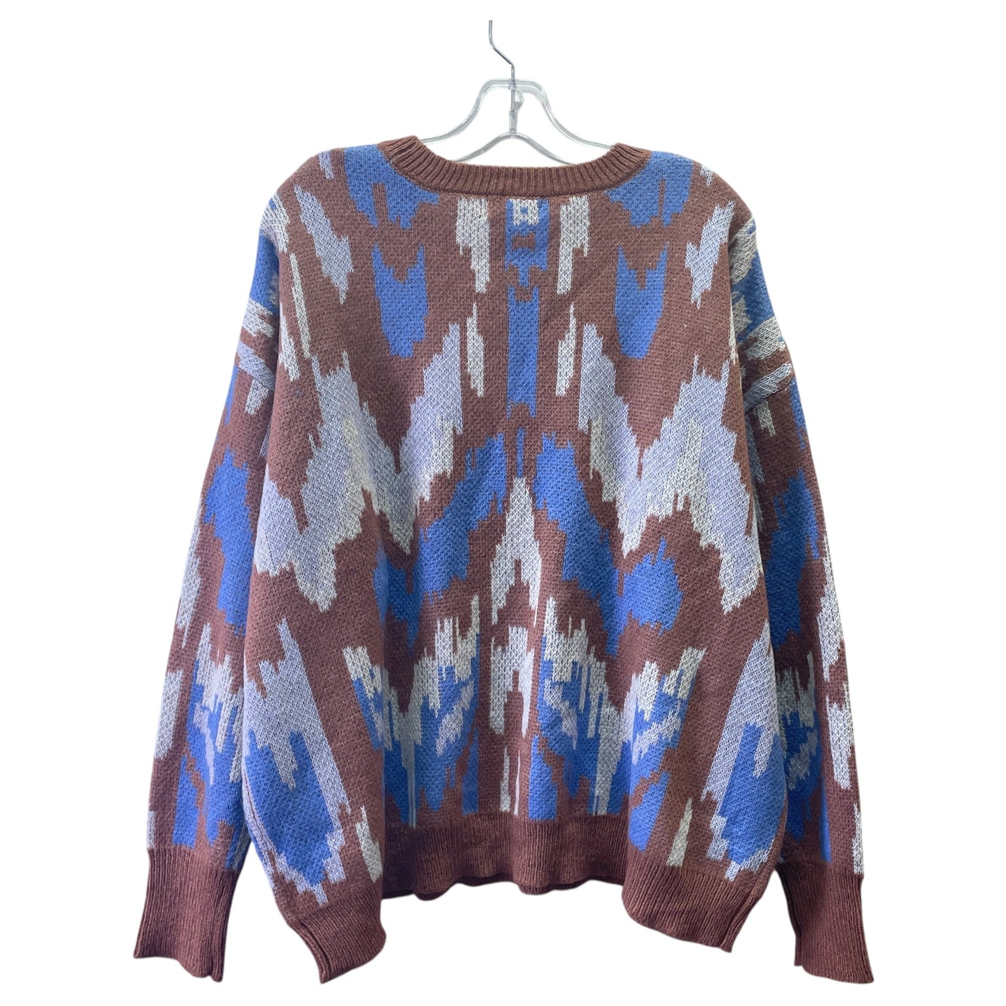 Sweater By Knox Rose In Blue & Brown, Size:1X
