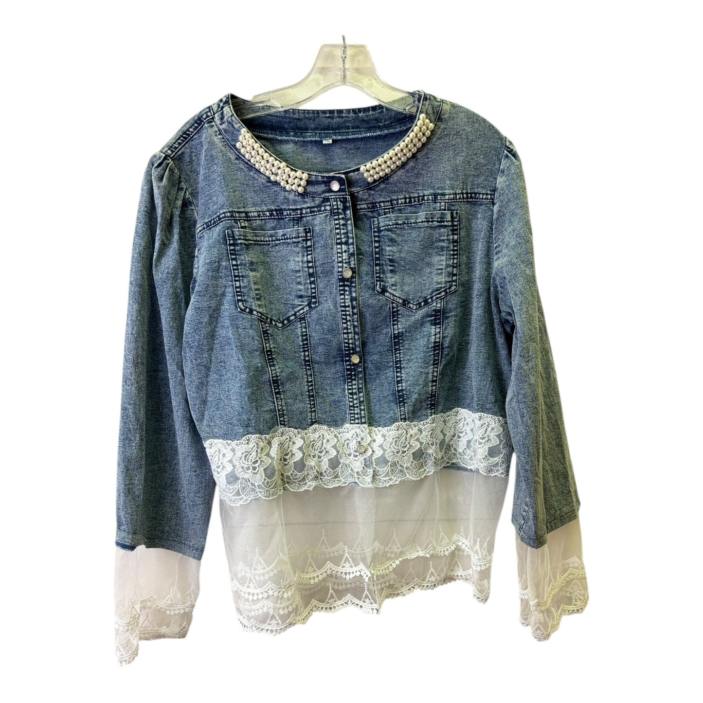 Jacket Denim By Cme In Blue Denim, Size:2X