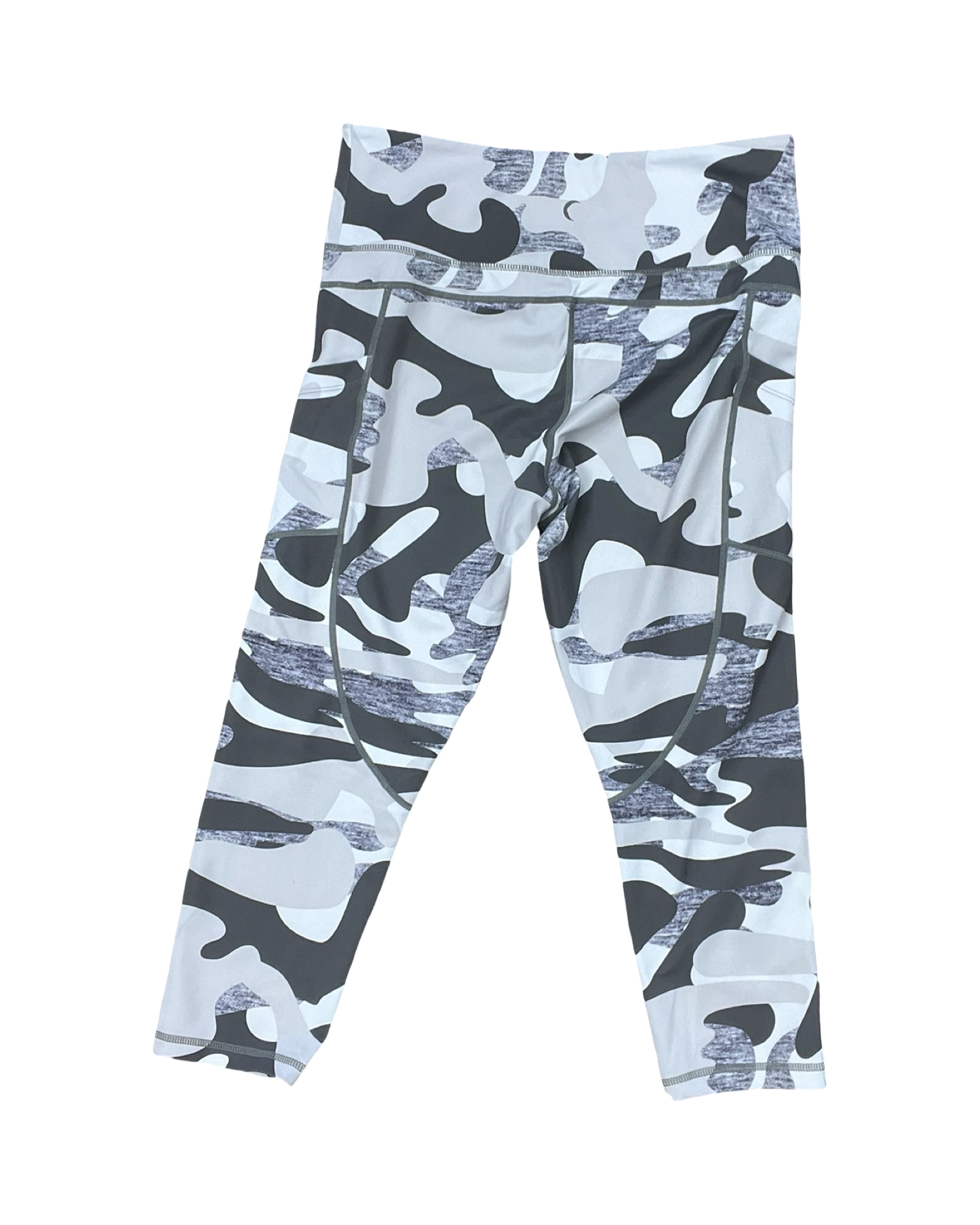 Athletic Leggings Capris By Zyia In Grey & White, Size:L
