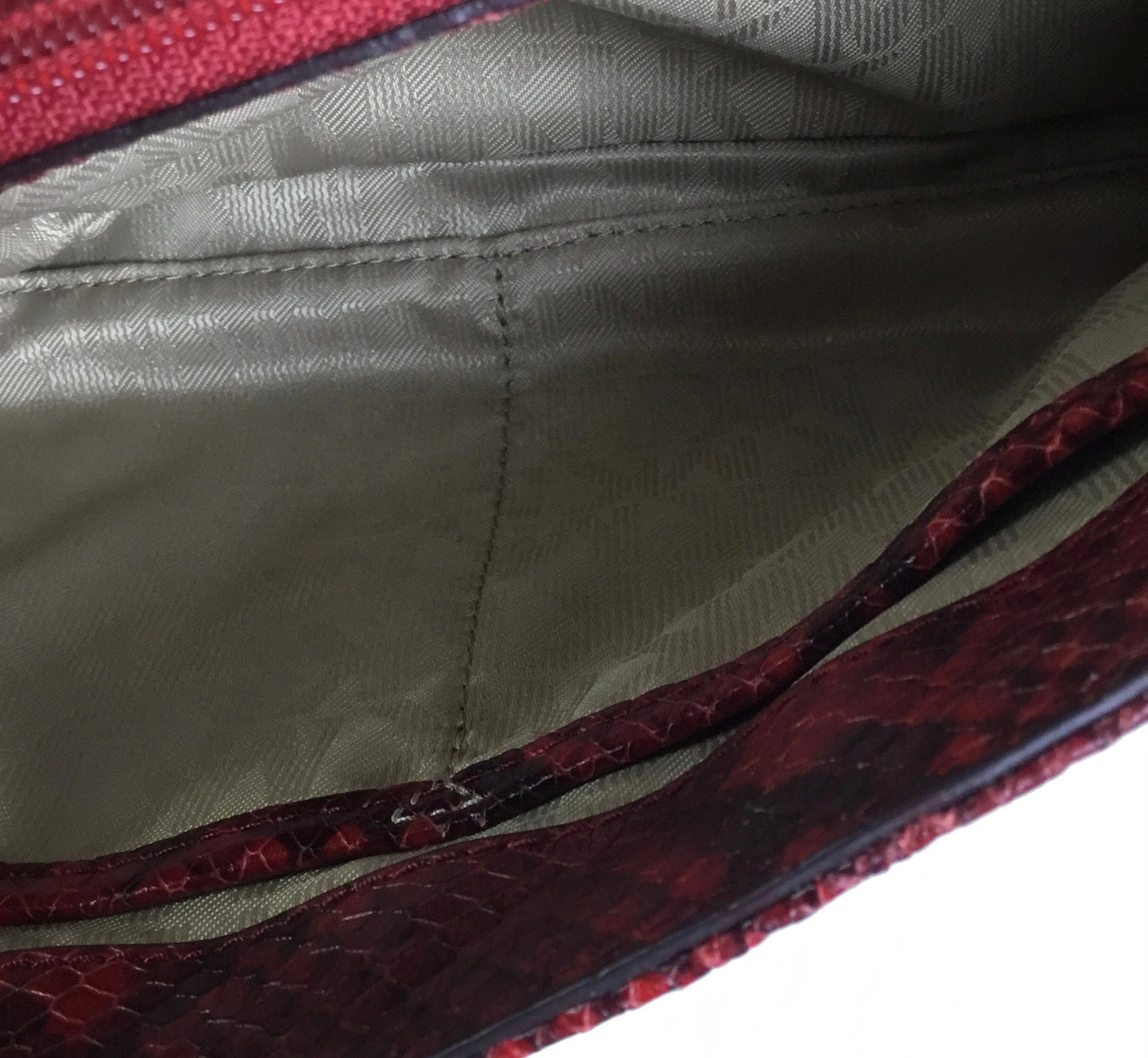 Handbag Designer By Michael Kors In Black & Red, Size:Medium